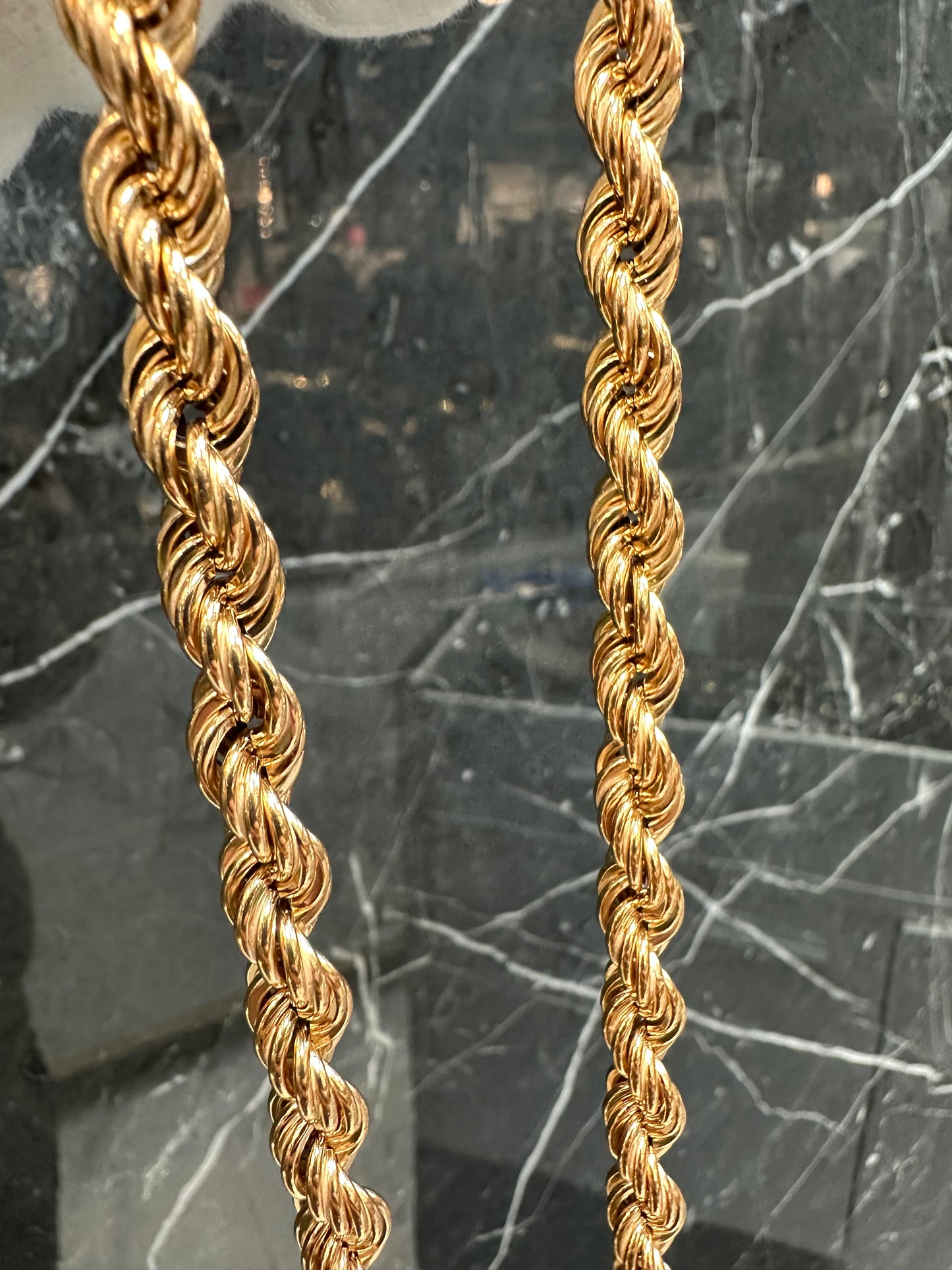 18K Roze Gouden Rope Chain – 62 cm