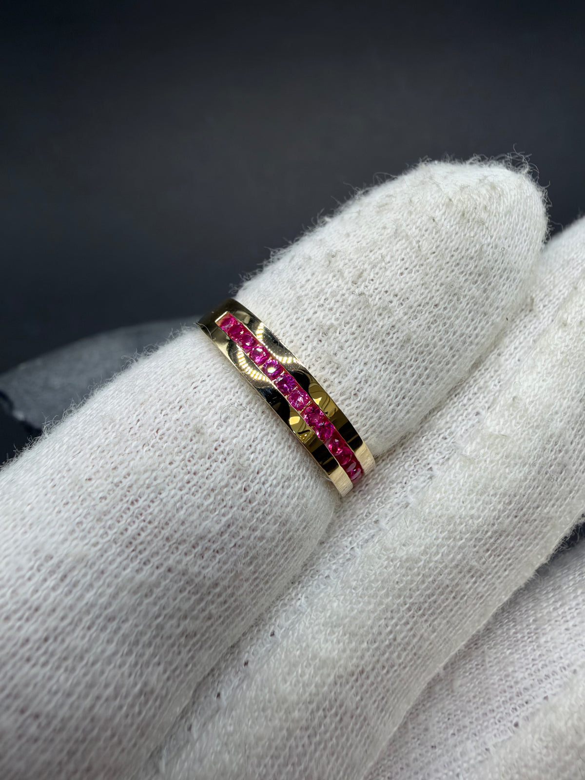 14K Gouden Damesring met Robijnen – Maat 18