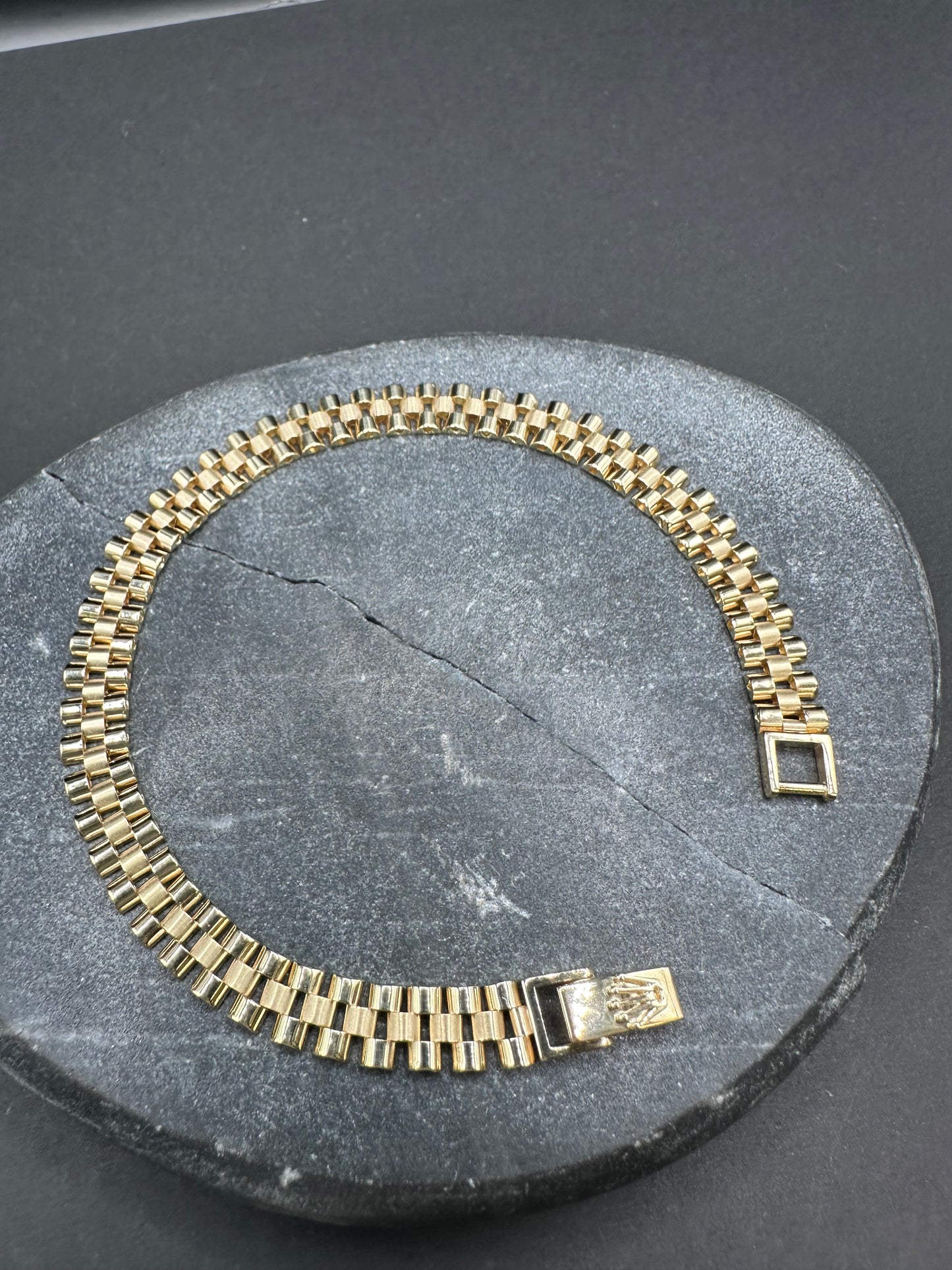 14K Gouden Matt President Armband – 19,5 cm – 6,4 mm