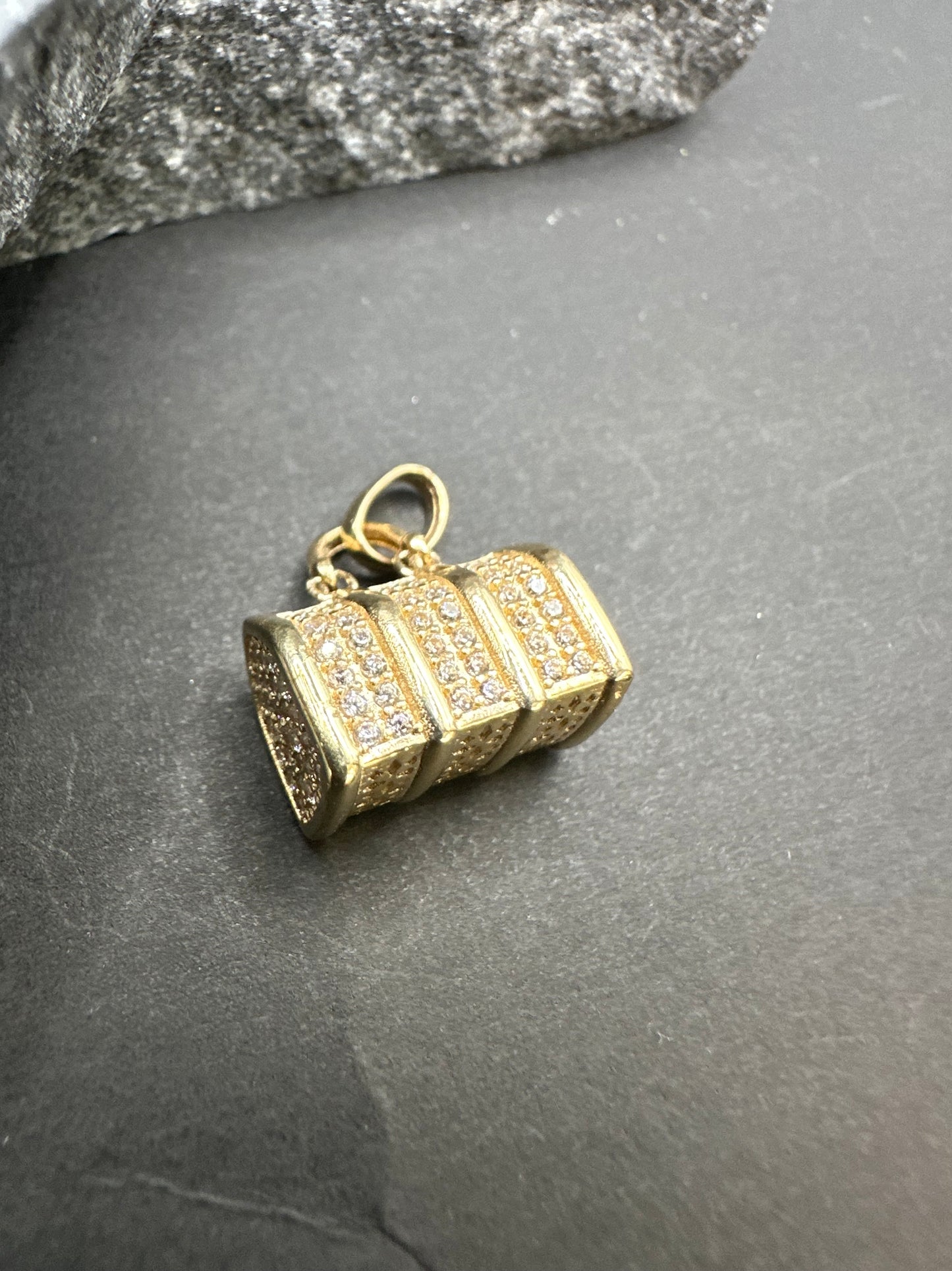 14K Gouden Tas Hanger met Zirkonia