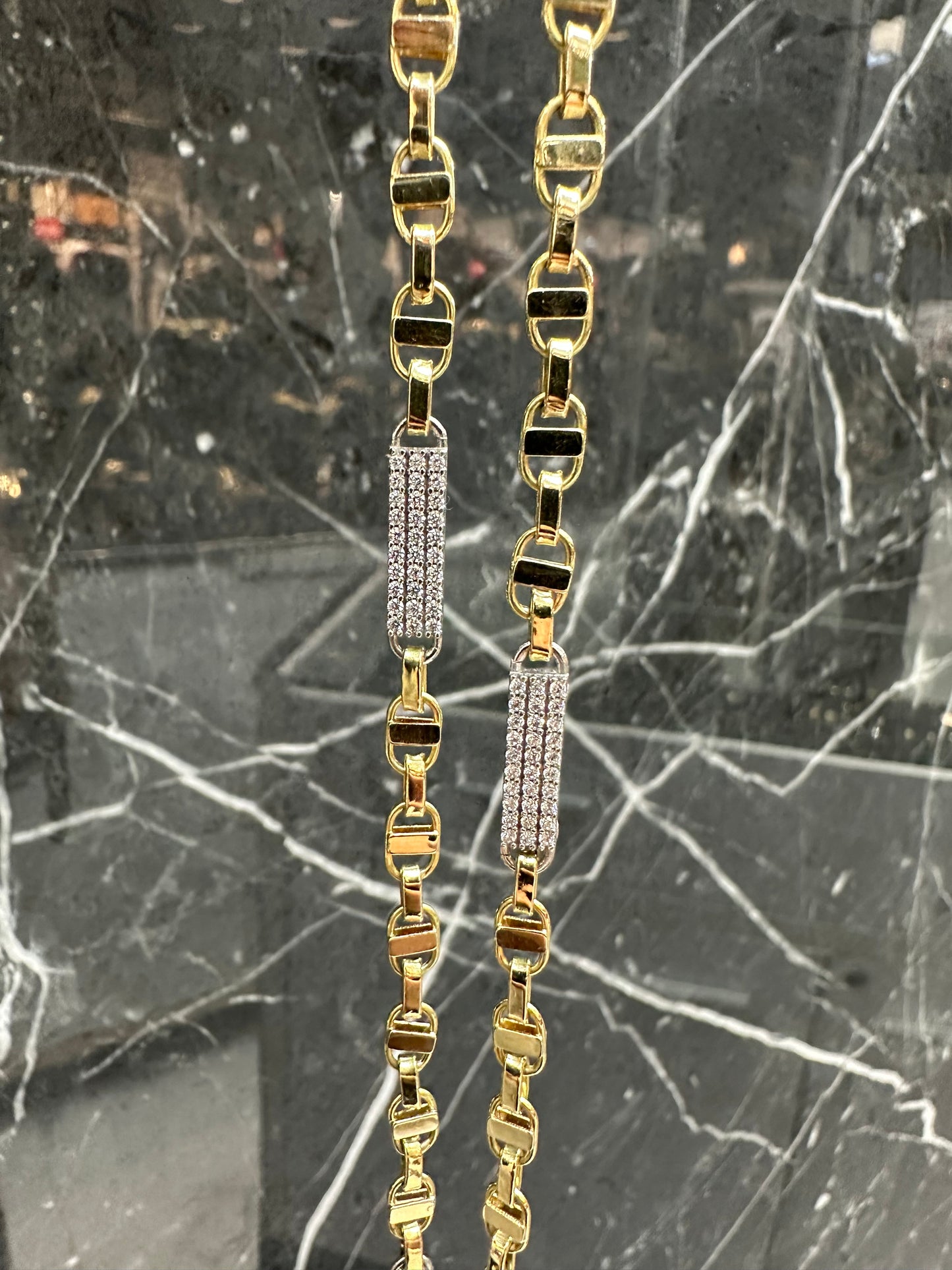 Prachtige 14K Gouden Kingsly Ketting – Bezet met Zirkonia | 5 mm | 70 cm