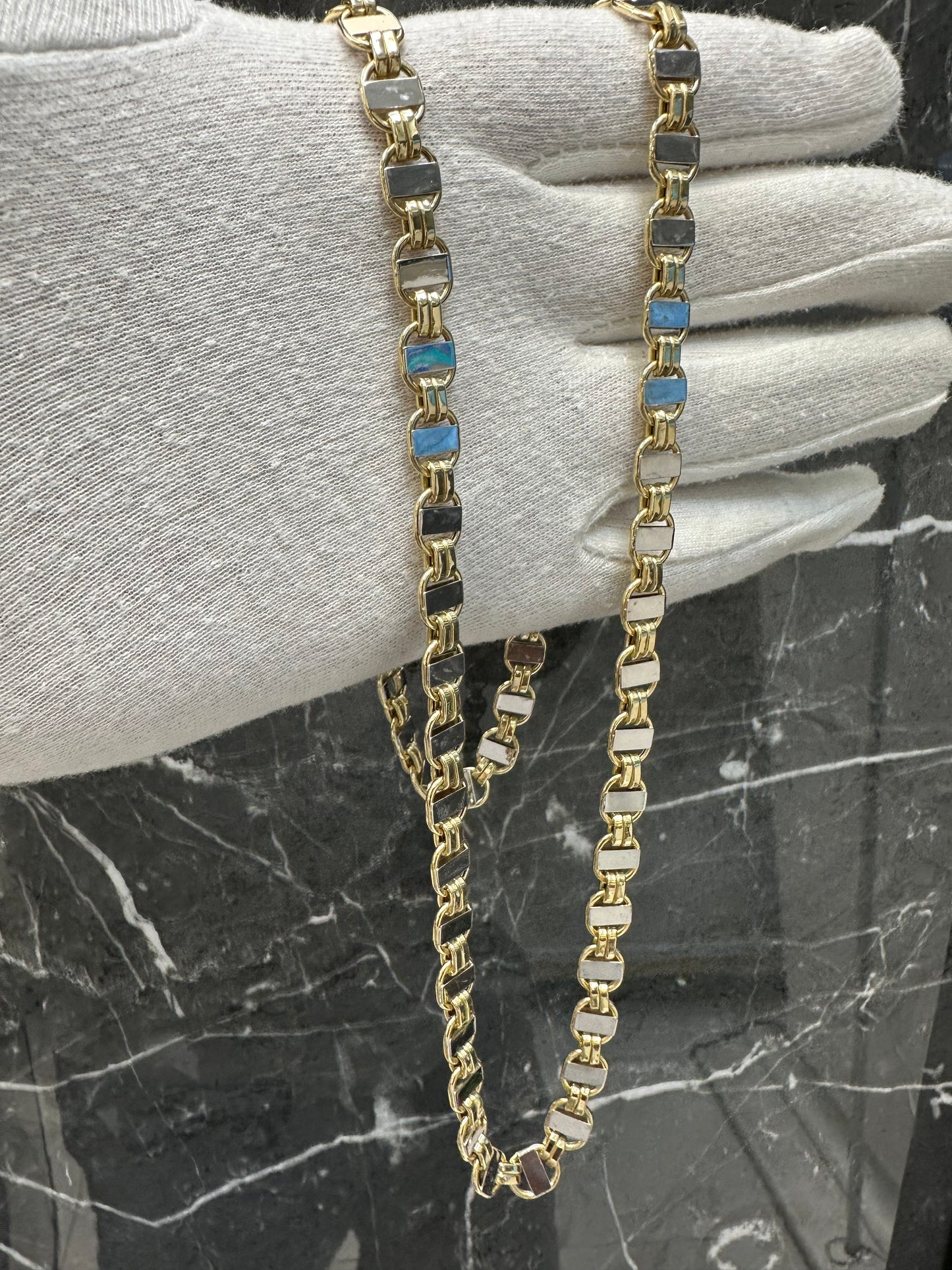 14K Gouden Bicolor Phlat Magnum Ketting – 70 cm