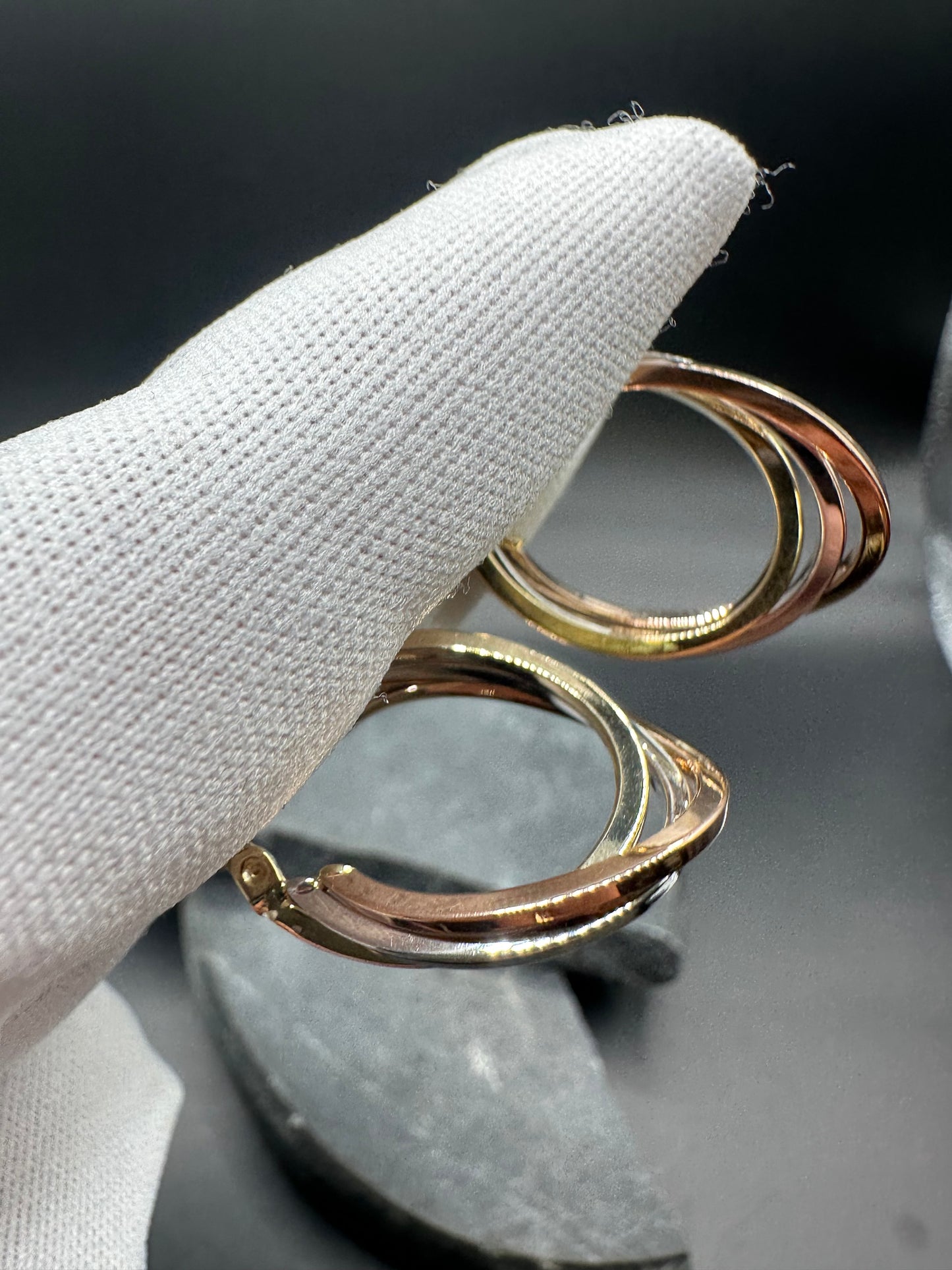 14K Gouden Tricolor Oorbellen – 20 mm