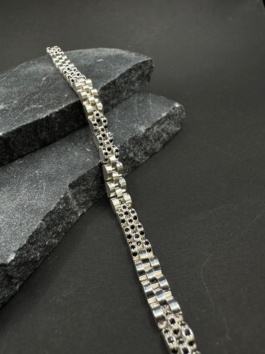 925 Zilveren President Armband met Natuurlijke Onyx Stenen – 20,5 cm