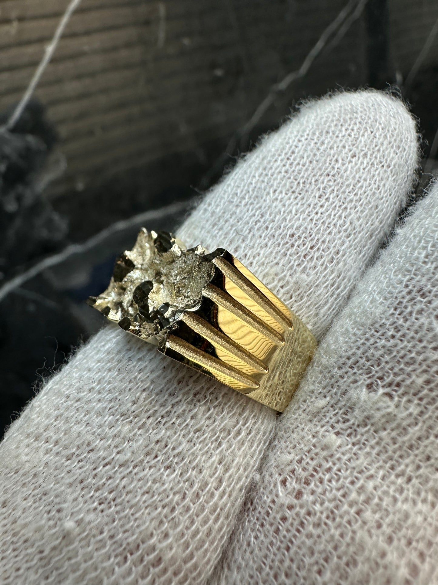 Prachtige 14K Gouden Piet Piet Ring – Diamond Cut