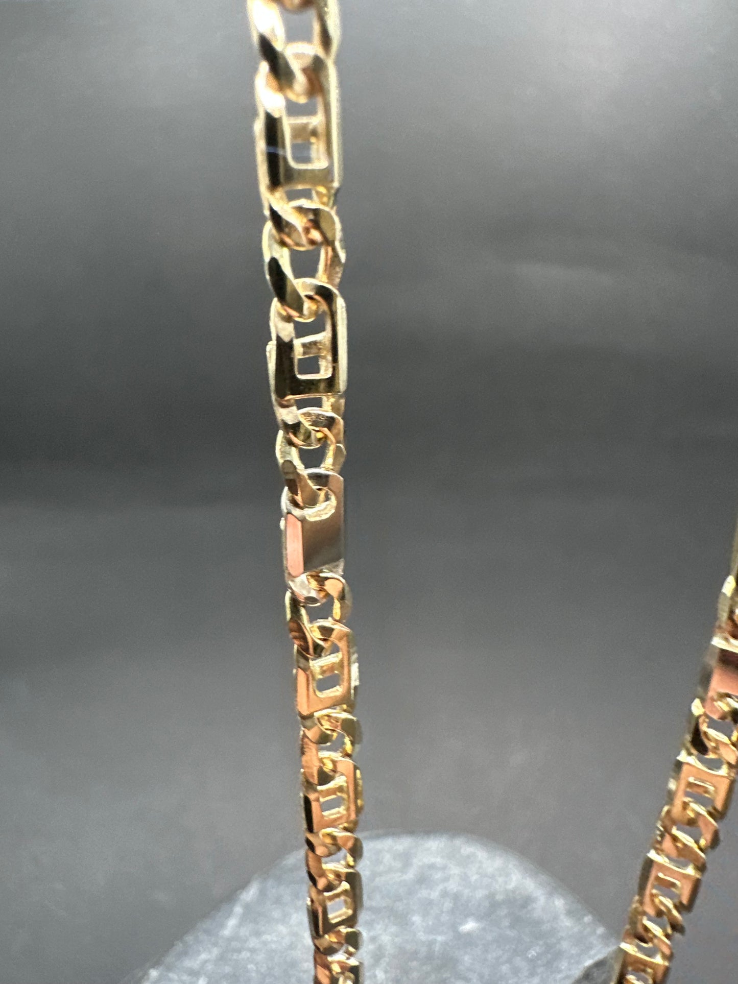 14K Gouden Bicolor Massieve Rollie Ketting – 70 cm
