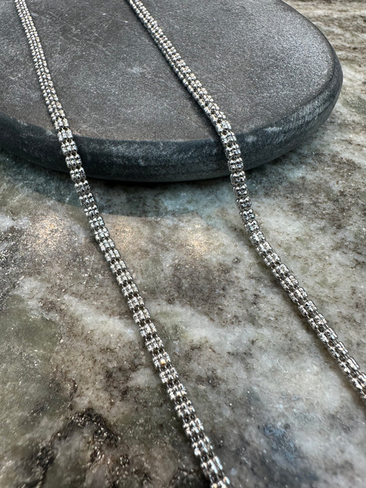 Prachtige 14K Witgouden Ketting met Diamond Cut – 57 cm | 3,1 mm | Luxe Glans