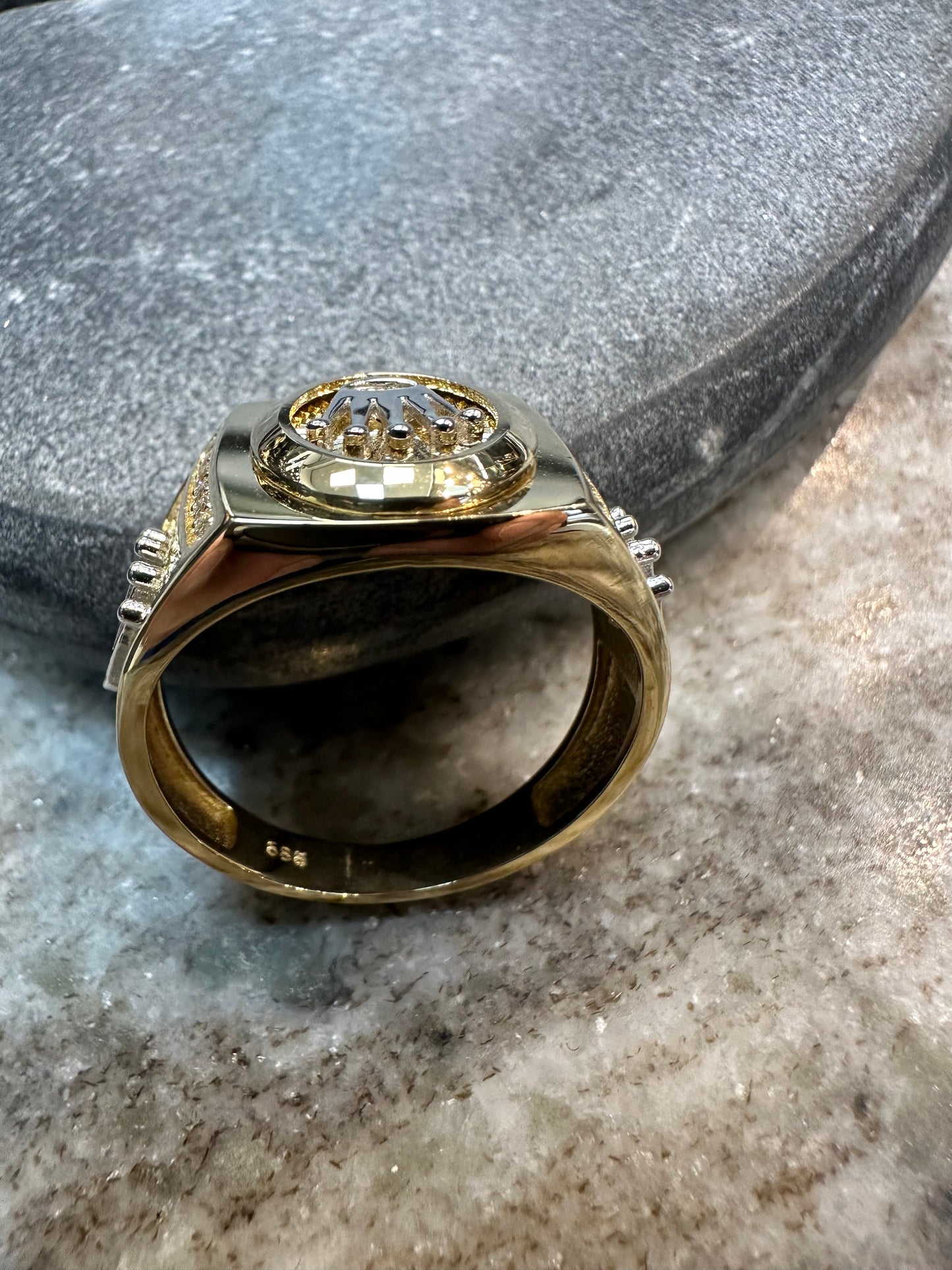 14K Gouden Trio Kroon Ring – Bicolor | Maat 20,5 | Luxe & Koninklijk Design