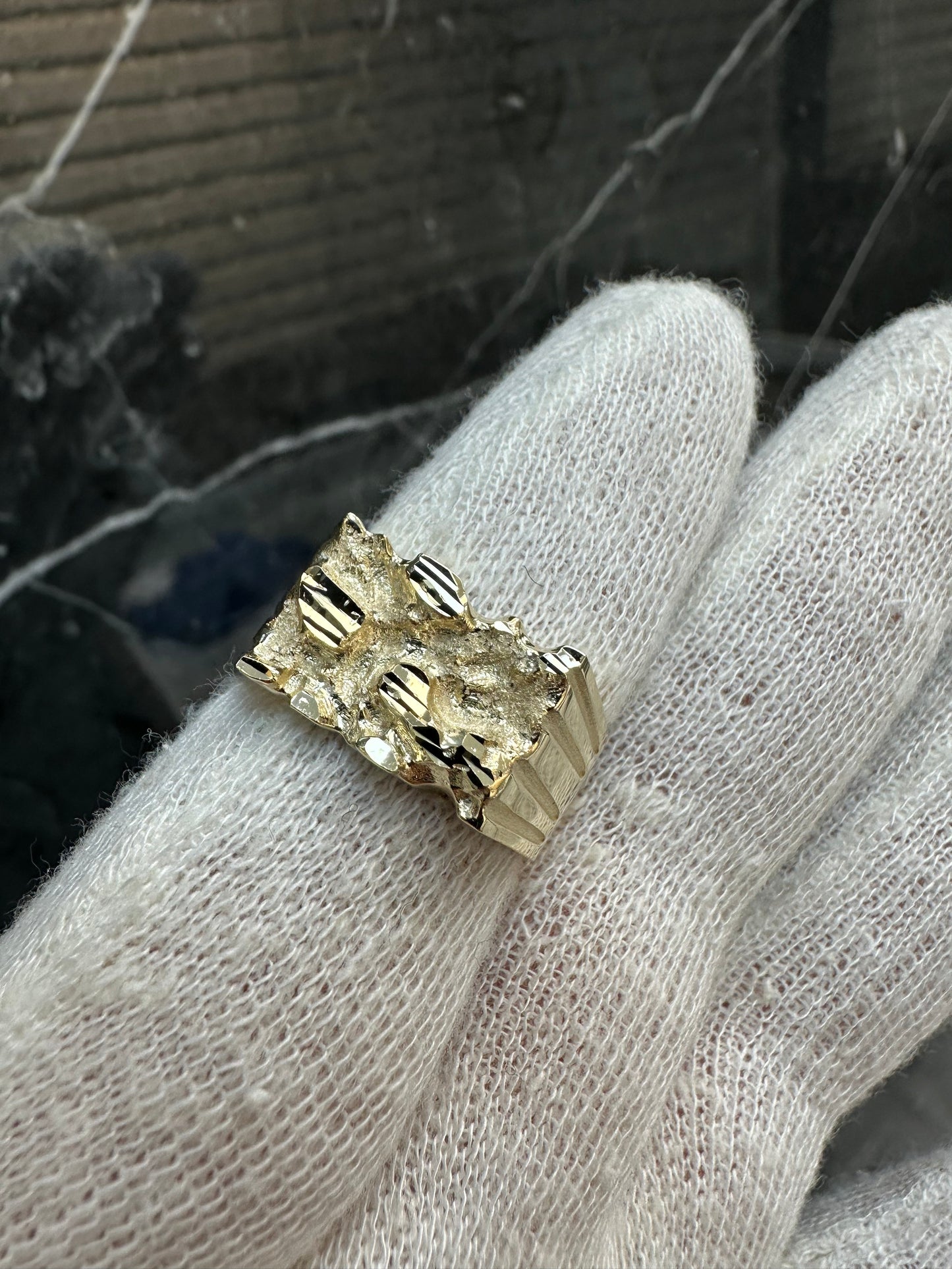 Prachtige 14K Gouden Piet Piet Ring – Diamond Cut