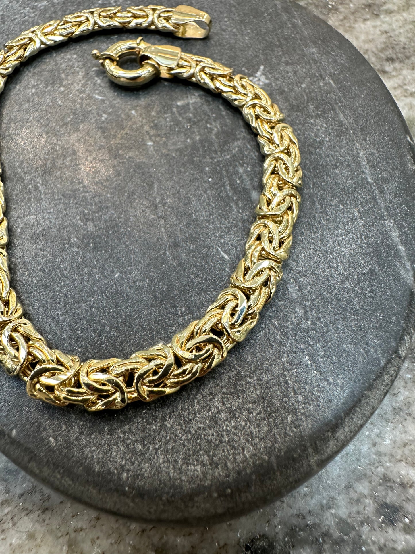 14K Gouden Plat Byzantijn Armband – 20 cm | 6 mm | Unisex | Luxe & Tijdloos