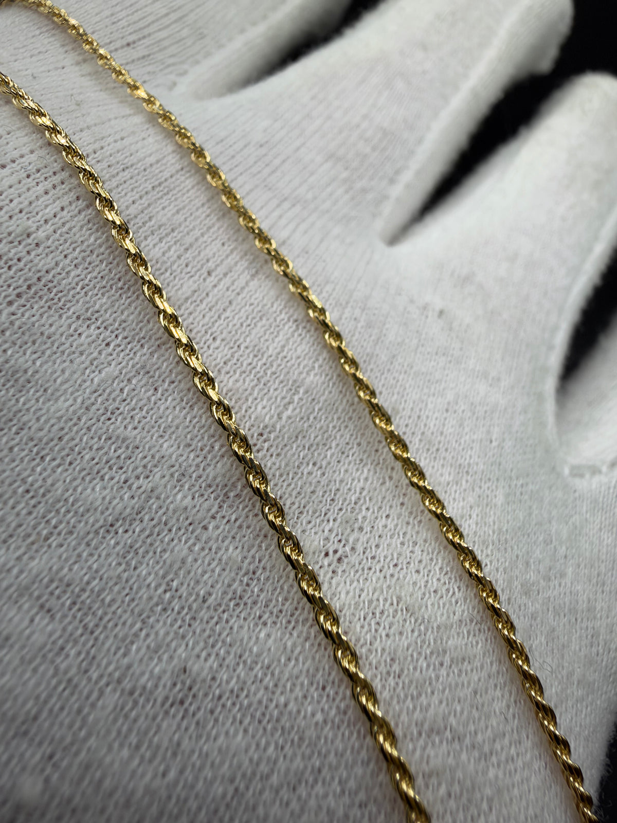 14K Massieve Diamond Cut Rope Ketting – 1,3 mm