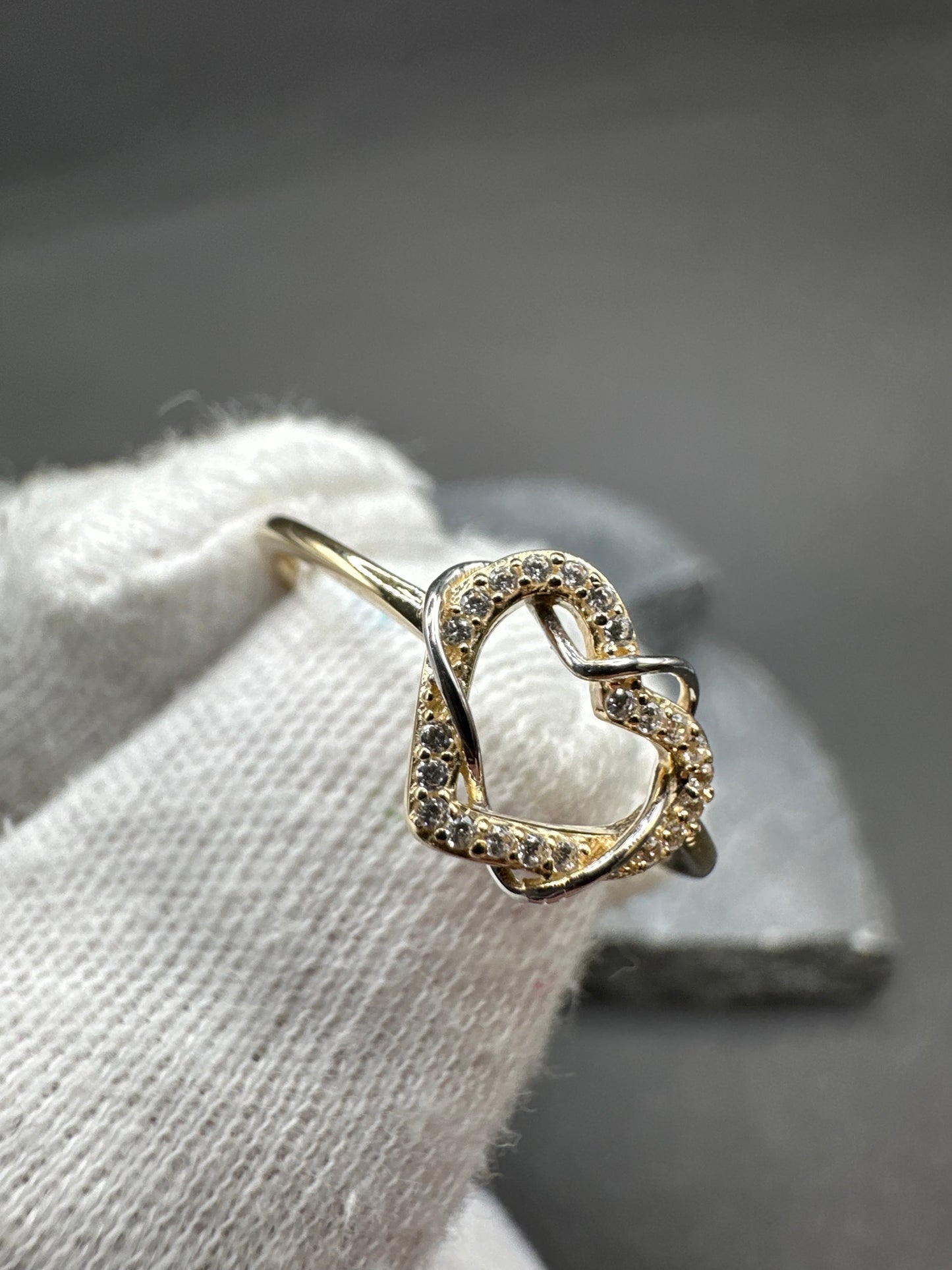 14K Gouden Hartjesring met Zirkonia – Maat 18,5