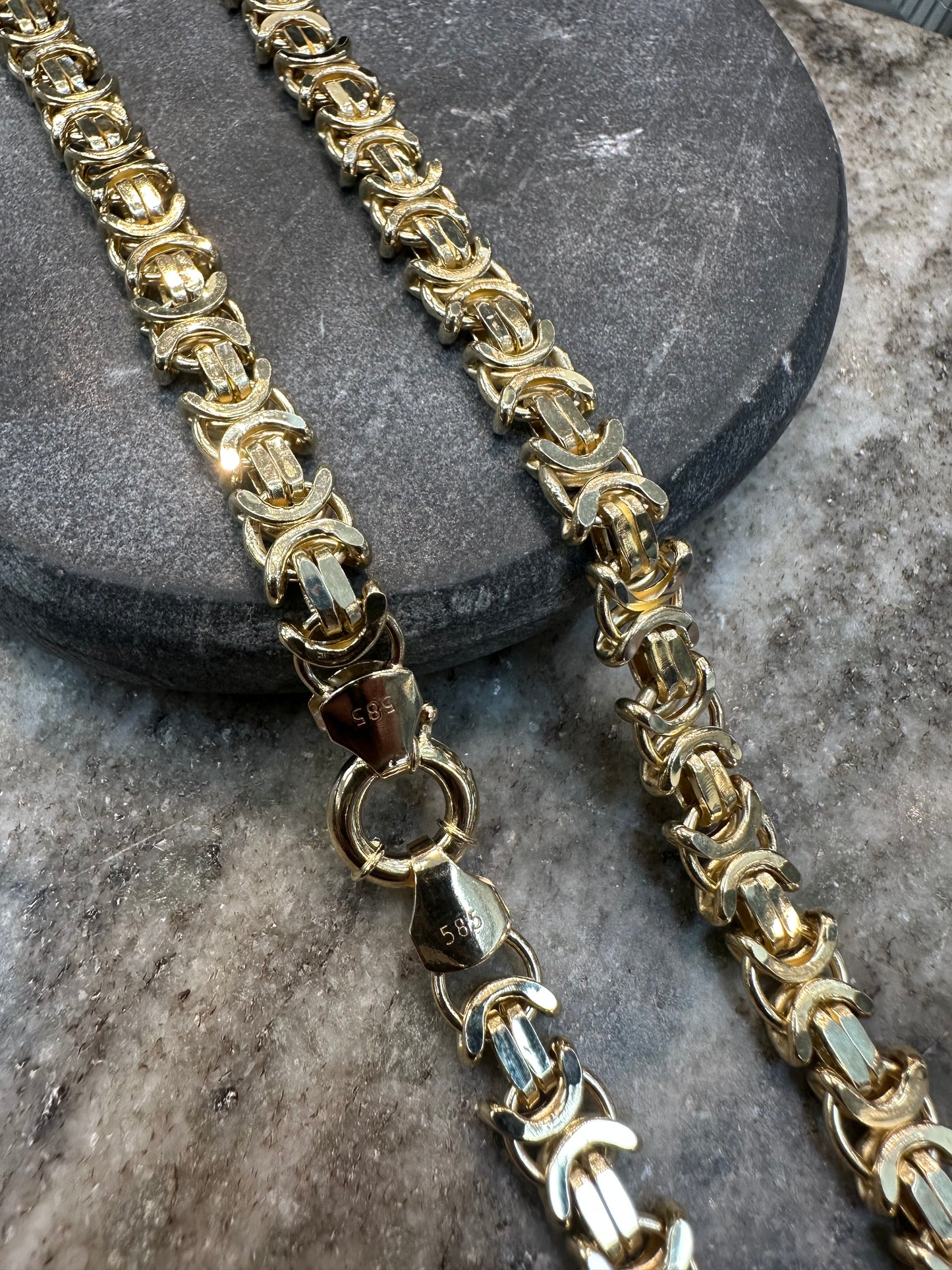 Prachtige 14K Gouden Platte Koningsketting – 70 cm | 7 mm | Stoer & Luxe