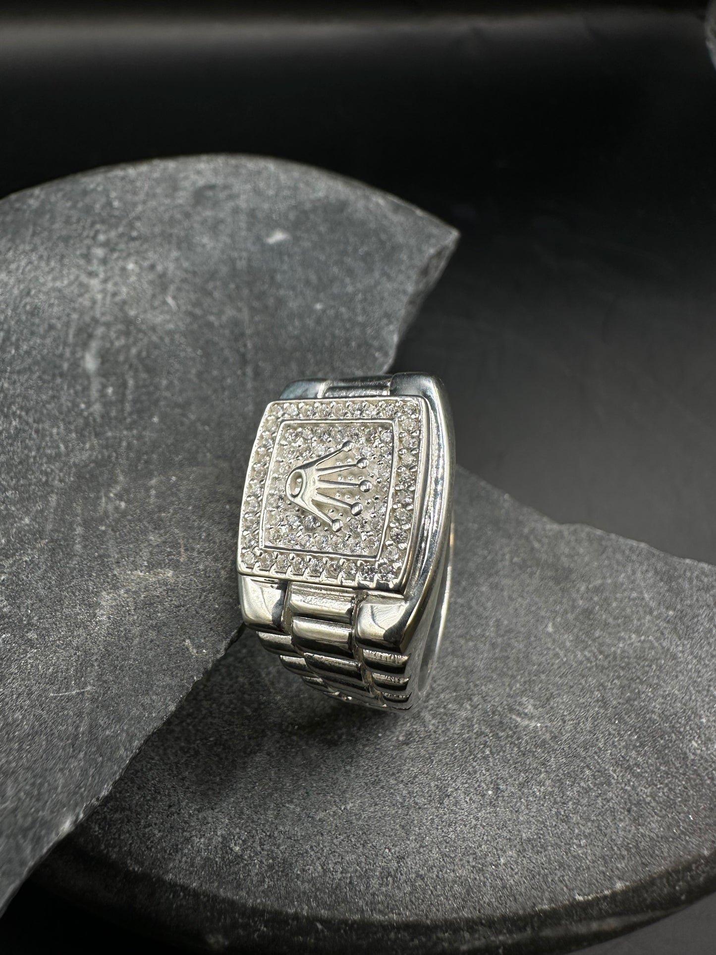 925 Zilveren Kroon Ring met Zirkonia