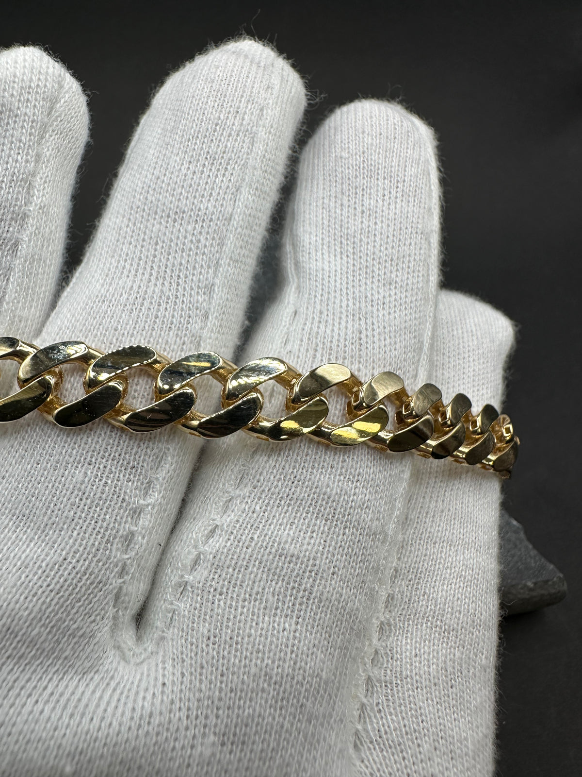 14K Gouden Cubaanse Armband met Zirkonia – 20 cm | 8,2 mm