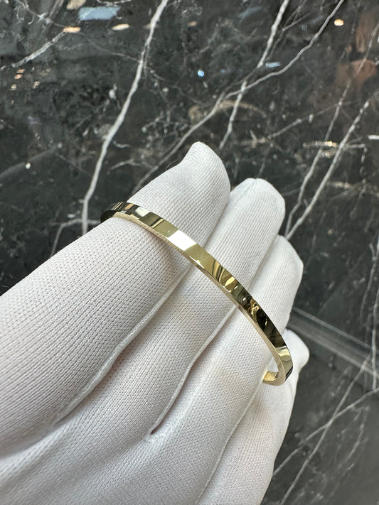 14K Gouden Moderne Gladde Vierkante Slavenarmband – 60 mm