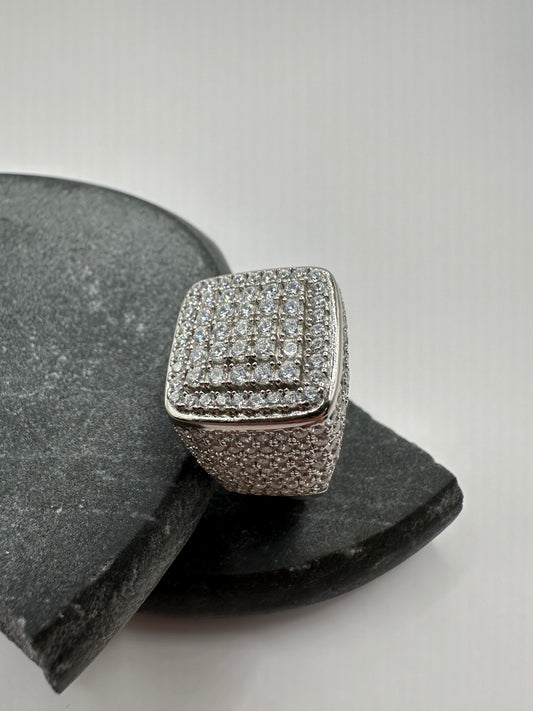 Prachtige 925 Zilveren Iced Ring – Maat 19,5 | Zirkonia | Luxe & Sprankelend