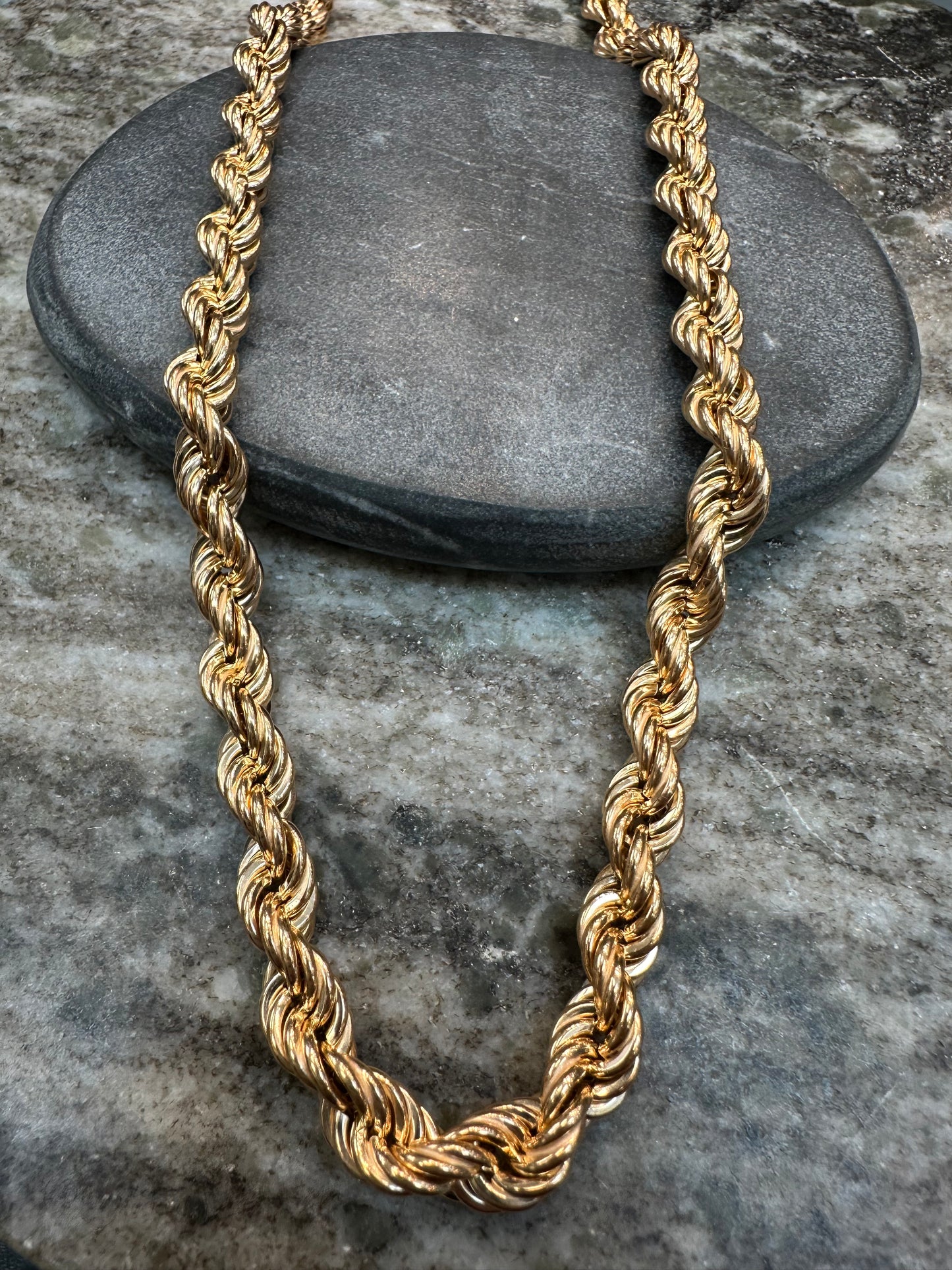 18K Roze Gouden Rope Chain – 62 cm