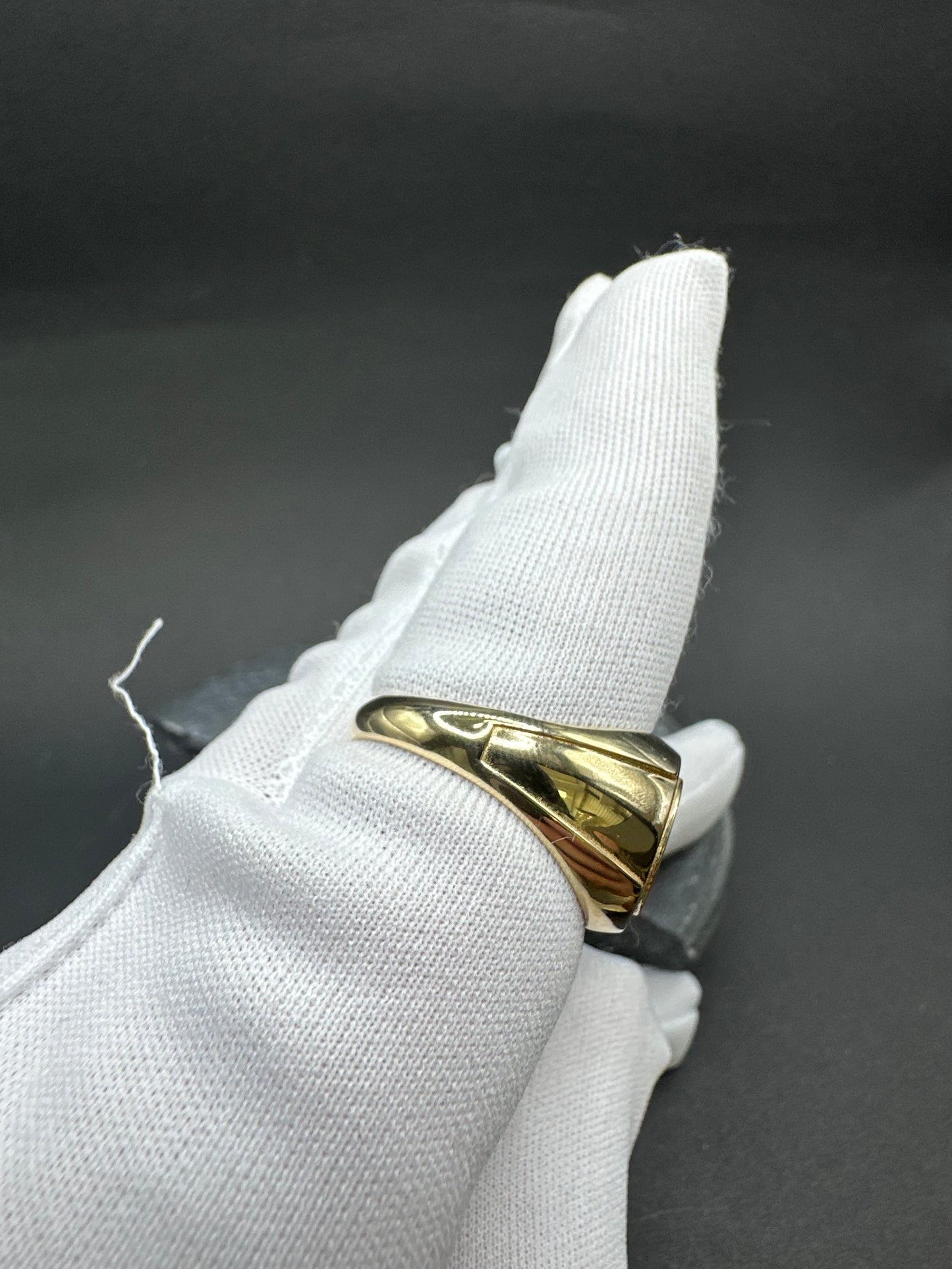 14K Gouden Ronde Zegelring – Maat 20,5