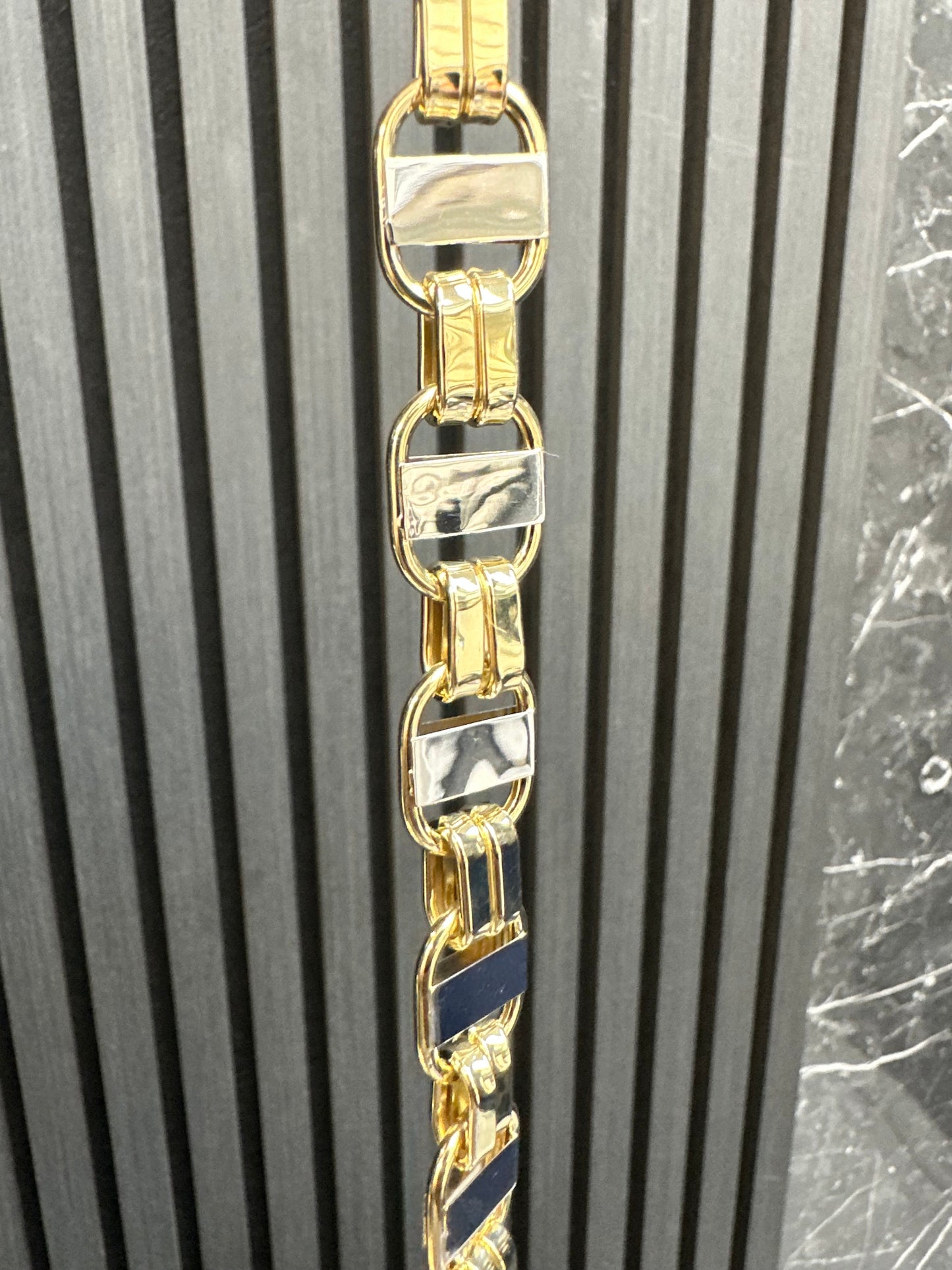 14K Gouden Bicolor Phlat Magnum Armband – 24 cm