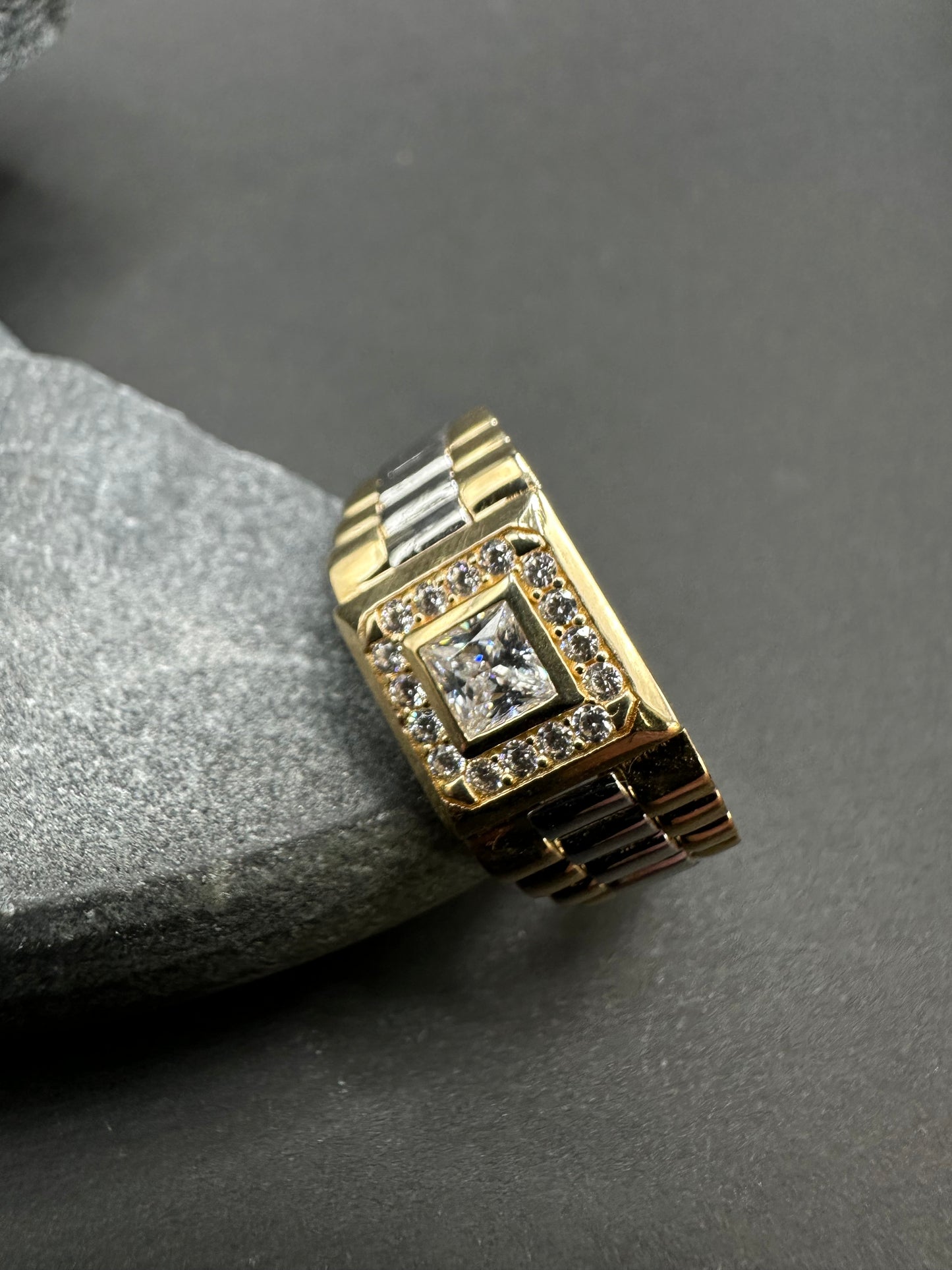 14K Gouden Bicolor Ring met Zirkonia – Maat 20,5