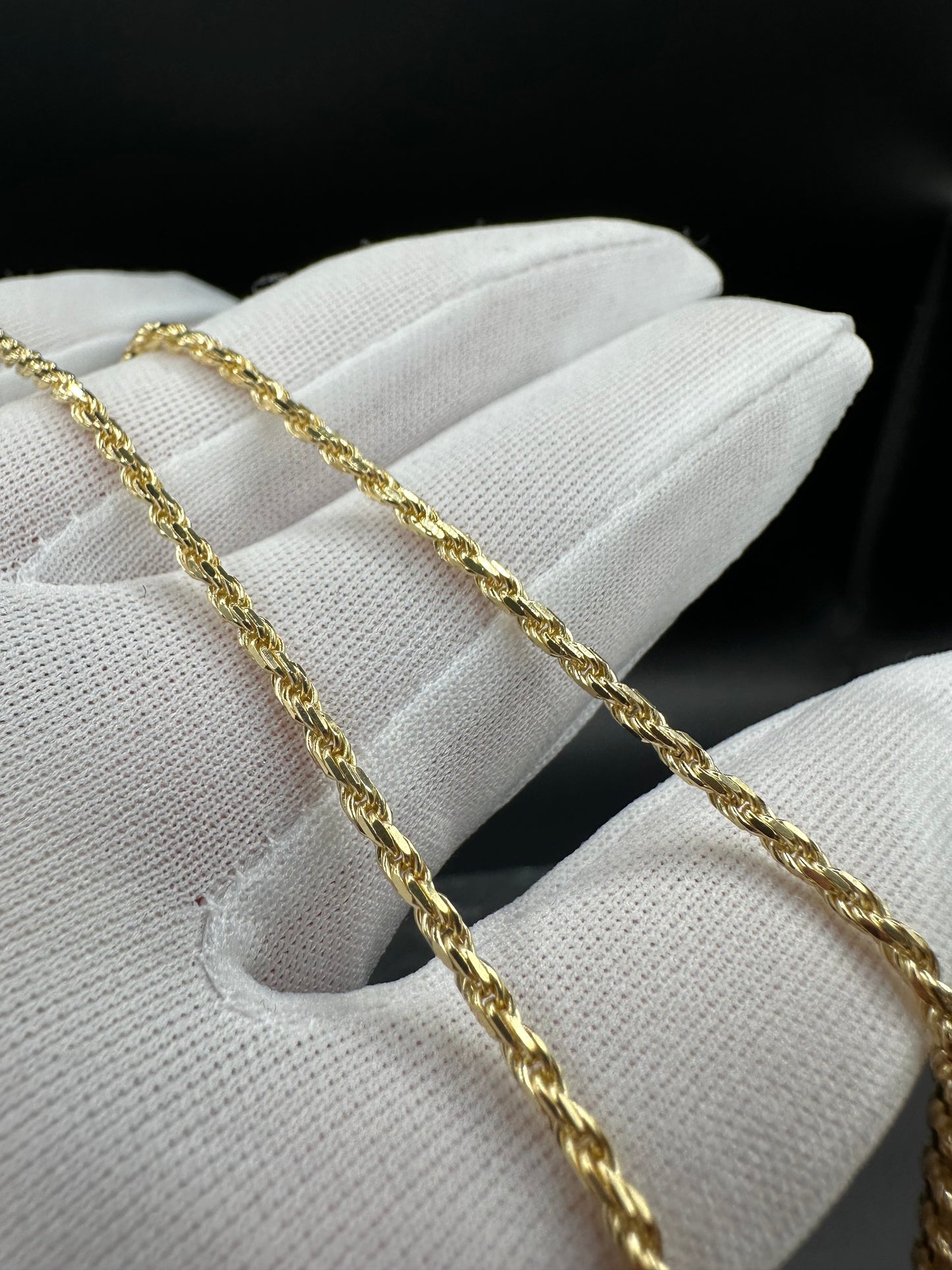14K Massieve Diamond Cut Rope Ketting – Made in Italy – 2 mm
