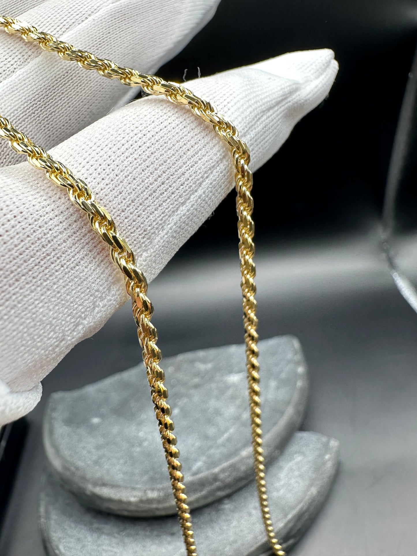 14K Massieve Diamond Cut Rope Ketting – Made in Italy – 2 mm