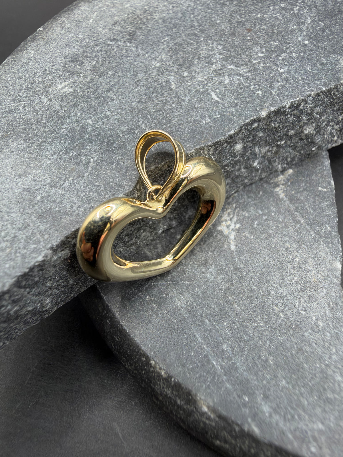 14K Gouden Hart Hanger – 22 × 20 mm