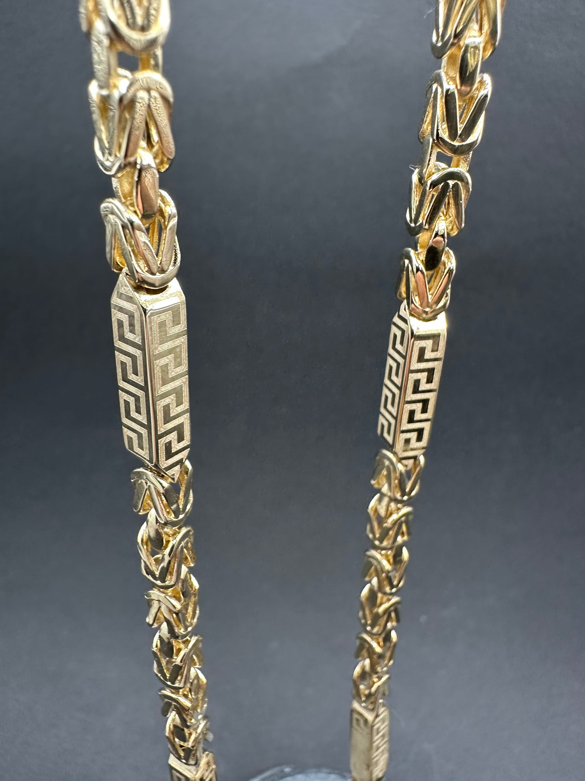 14K Gouden Koningsketting met Meandros Bewerking