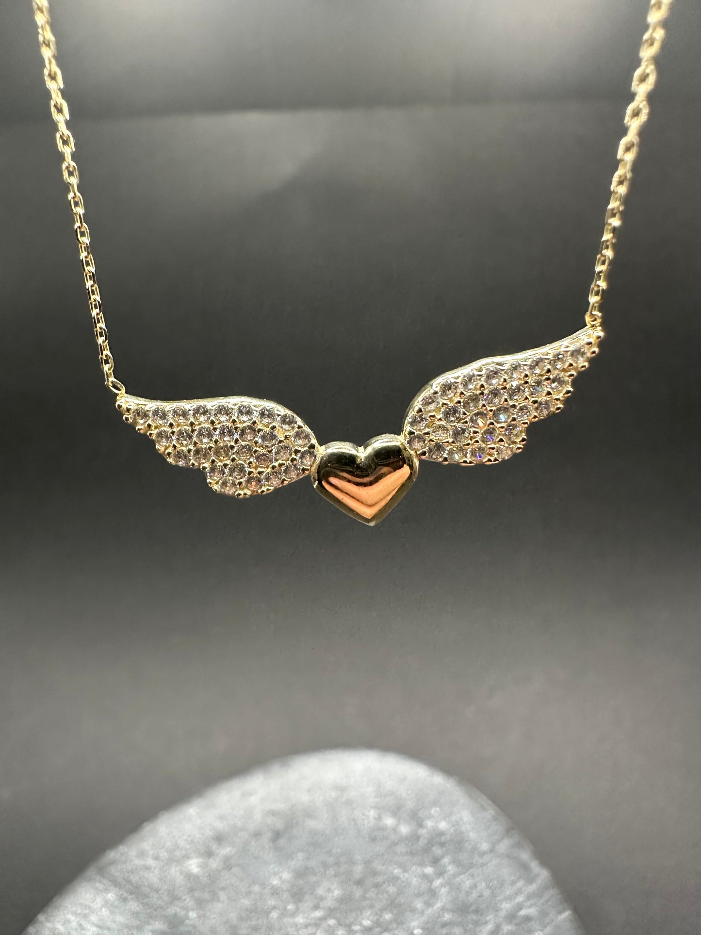 14K Gouden Ketting met Hart Vleugels ontwerp – 42 cm