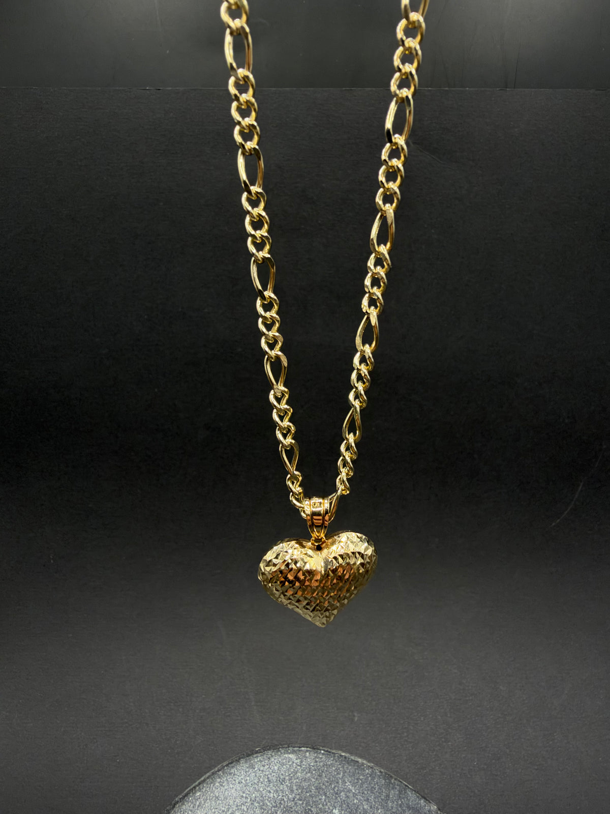 14K Gouden Figaro Ketting met Hart Hanger – 55 cm – 3,1 mm