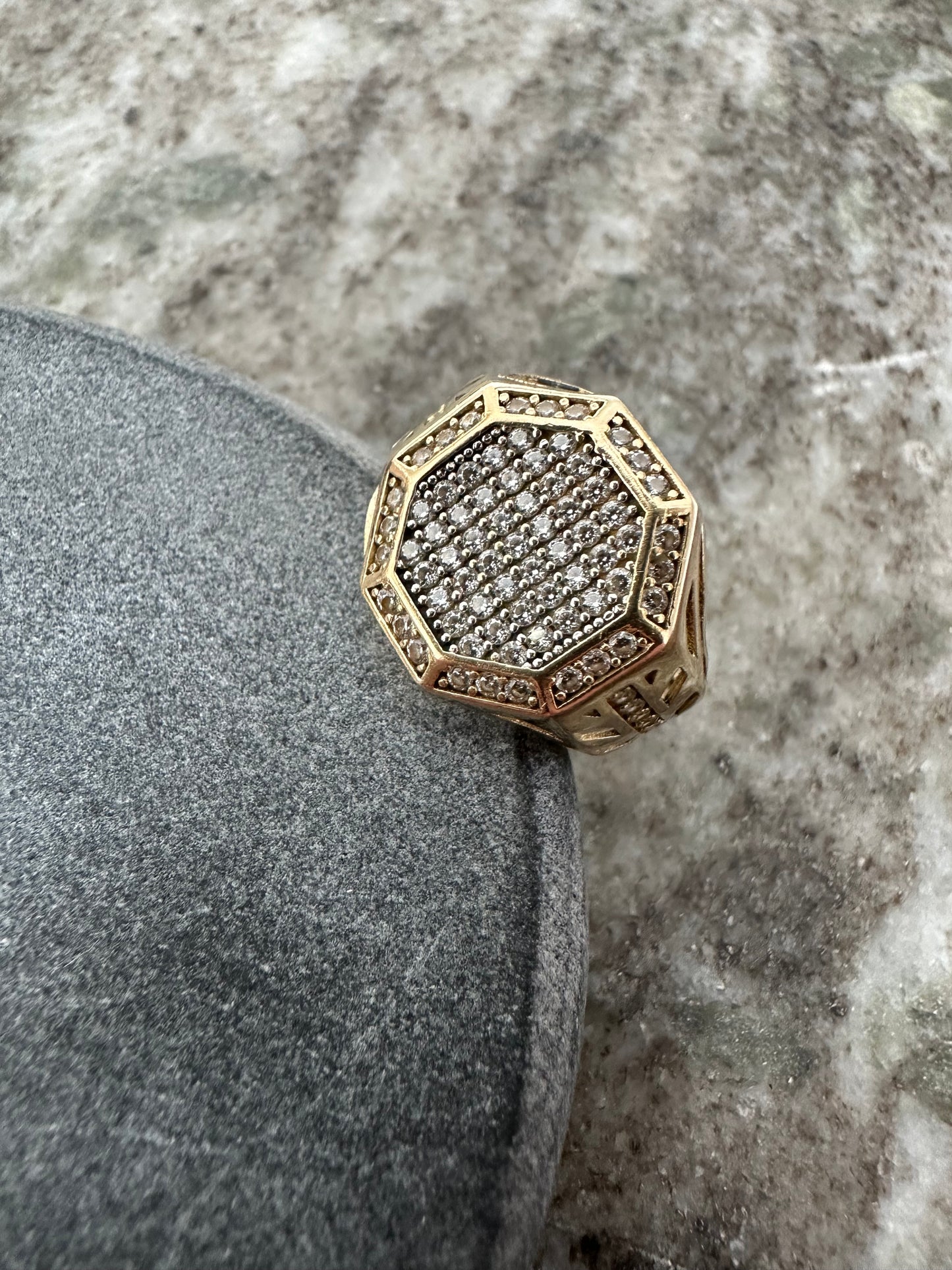 14K Gouden Iced Ring met Zirkonia – Maat 20