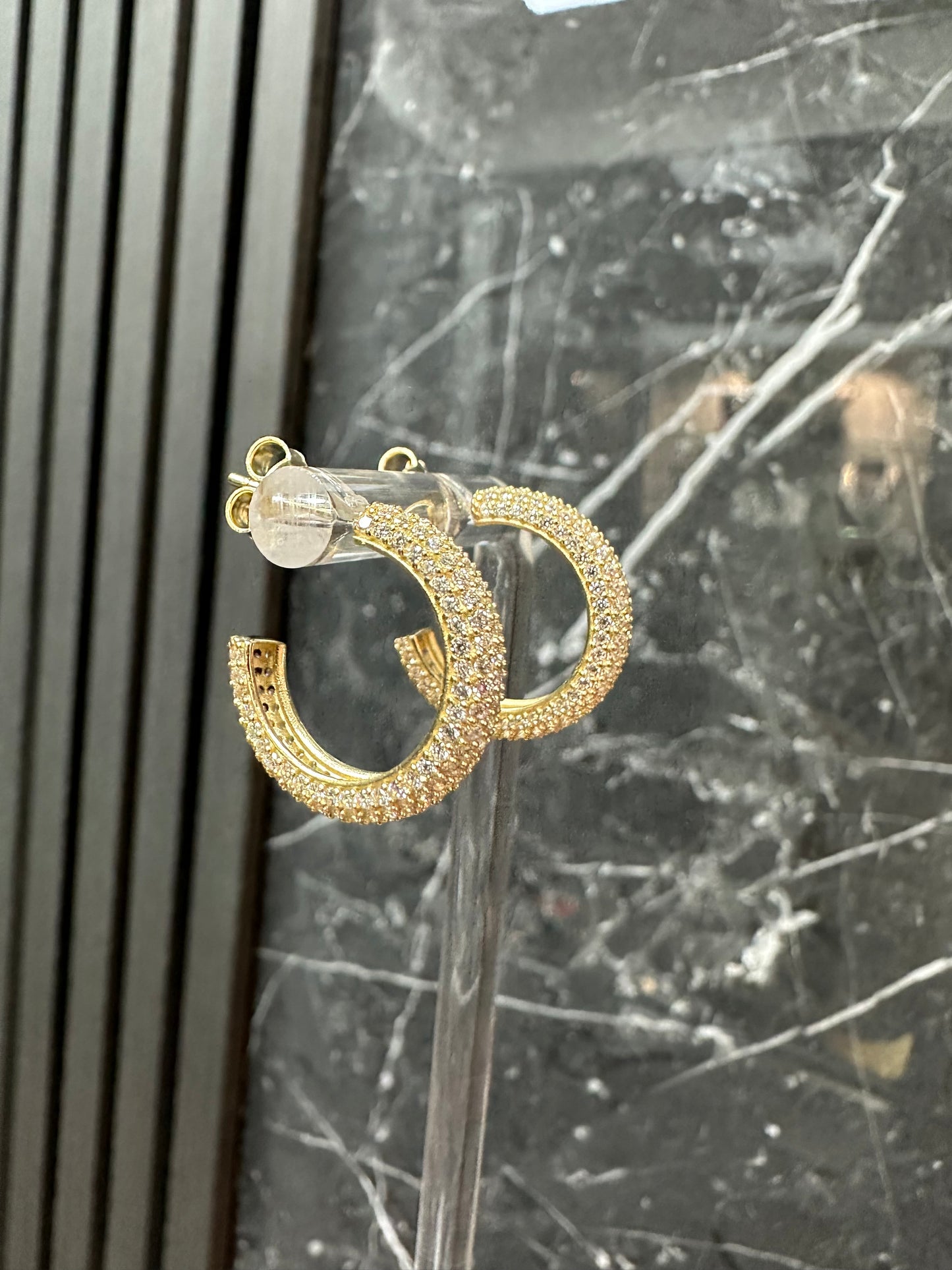 14K Gouden Oorbellen met Zirkonia – 19,4 mm