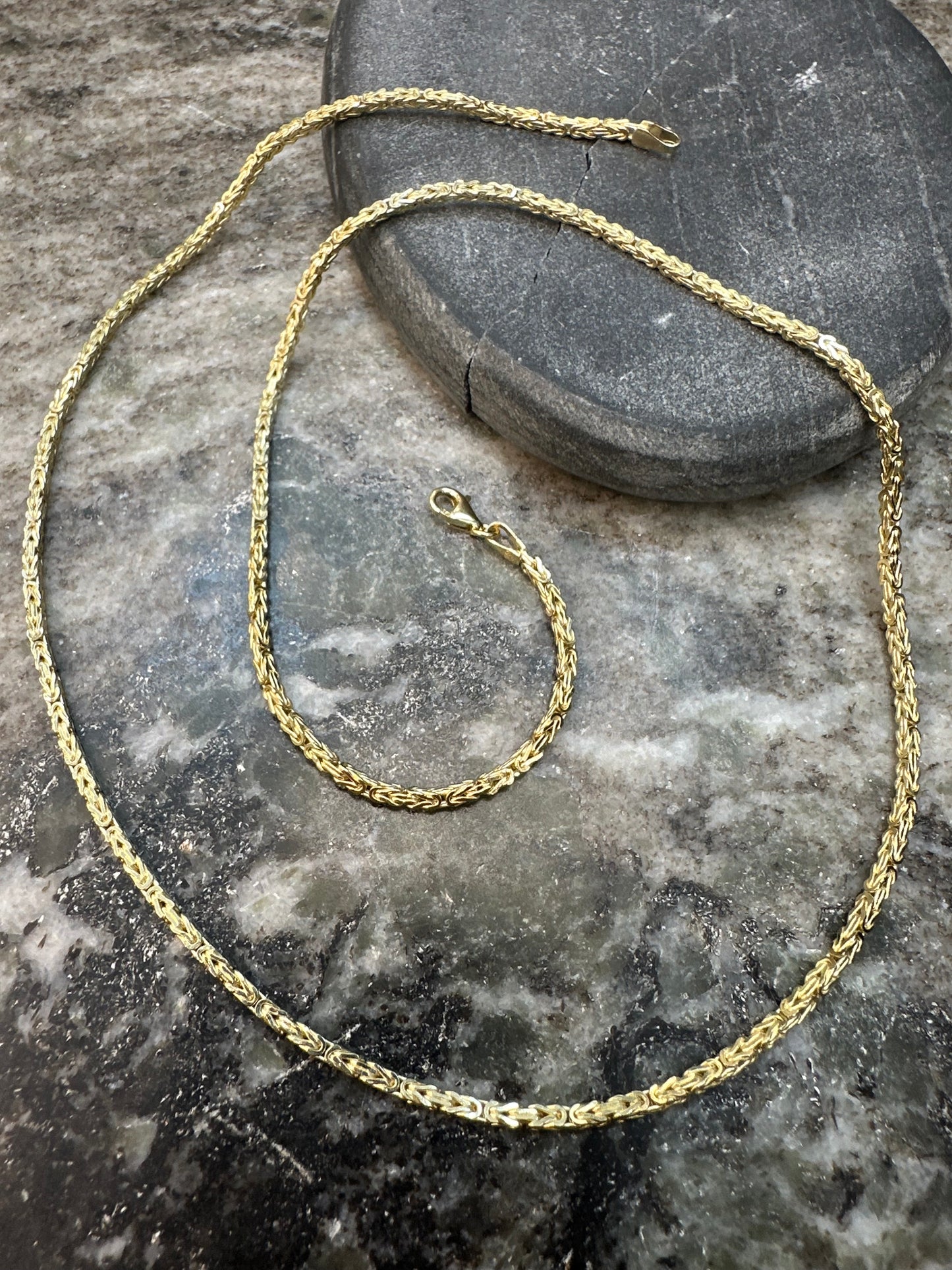 Prachtige 14K Gouden Byzantijnse Koningsketting| 2 mm | Subtiel & Elegant