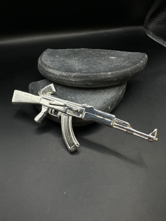 925 XL Zilveren AK-47 Hanger – Massief Zilver – 11 cm