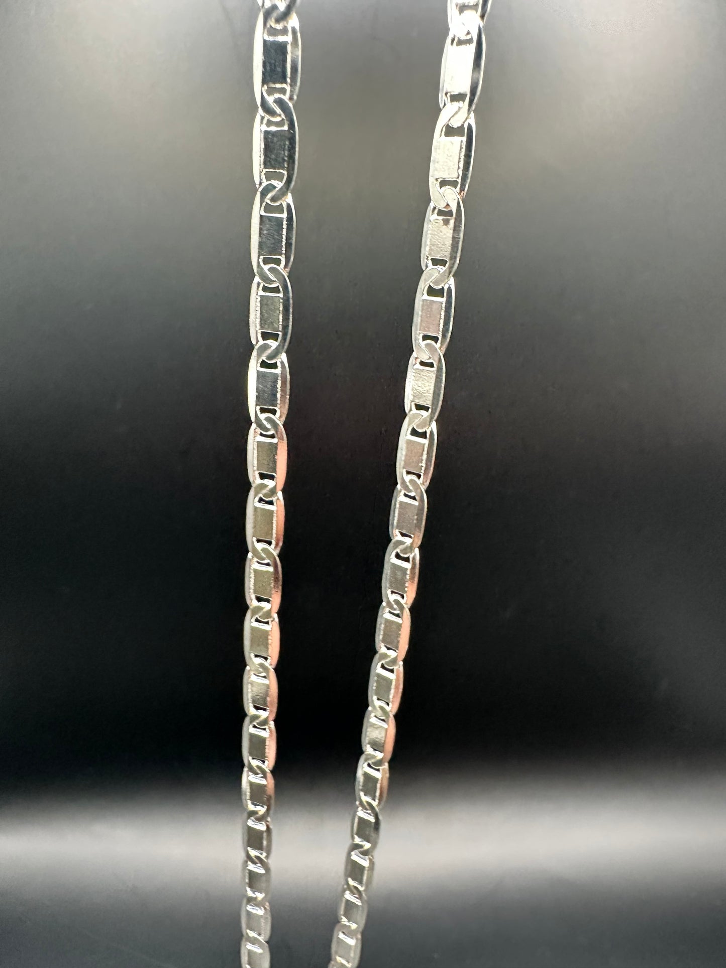 925 Zilveren Platte Schakel Ketting – 50 cm