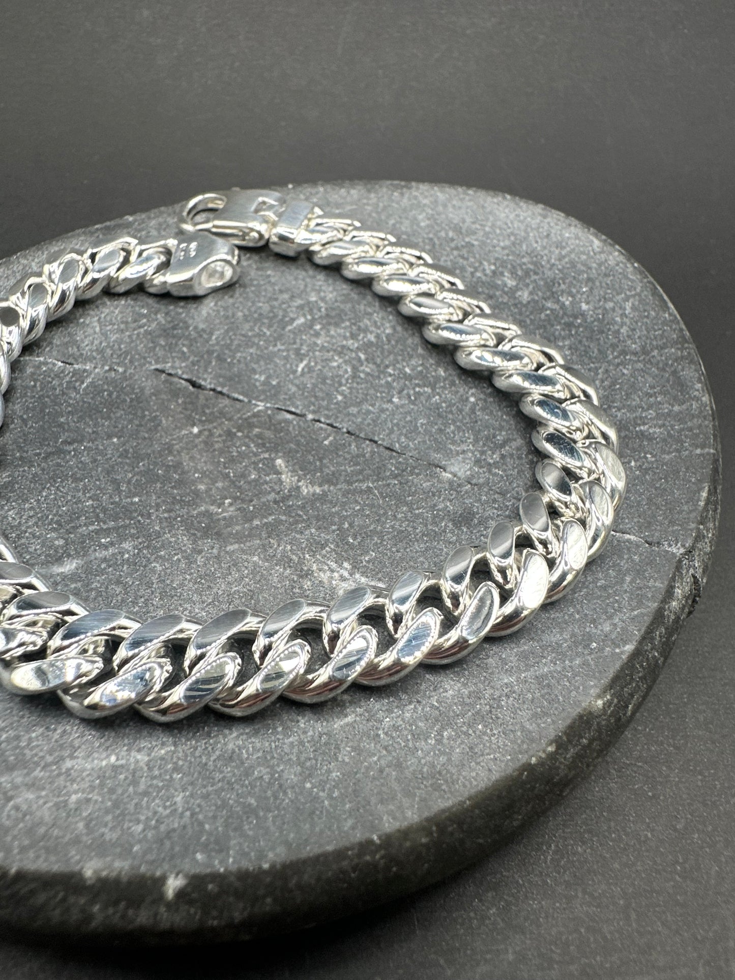 925 Zilveren Massieve Miami Cuban Link Armband – 21 cm