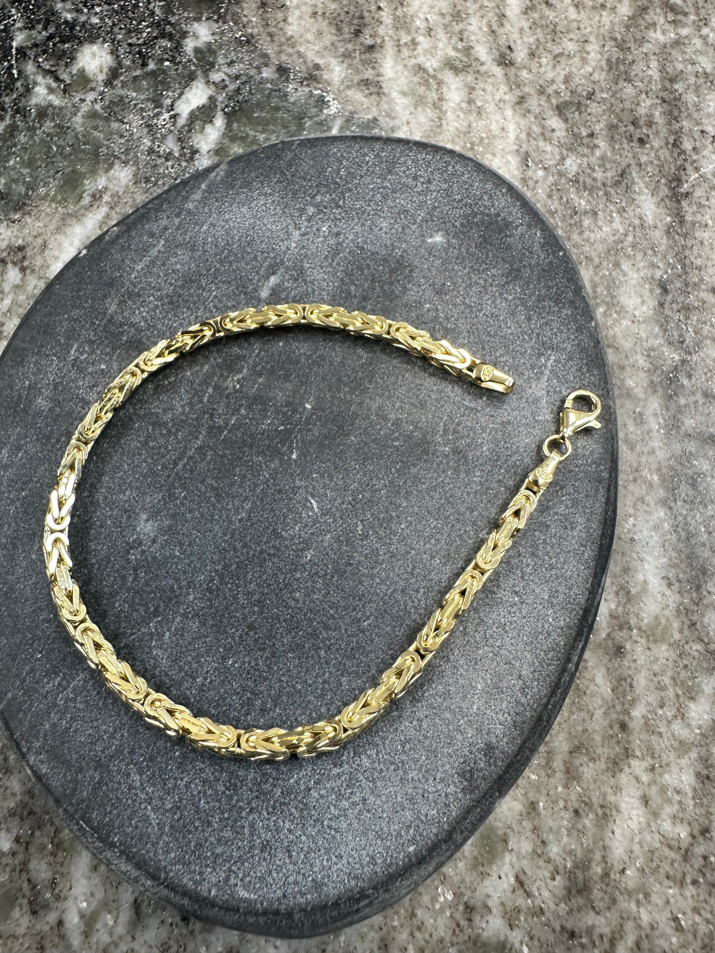 Prachtige 14K Gouden Byzantijnse Koningsarmband – 3 mm Luxe & Tijdloos