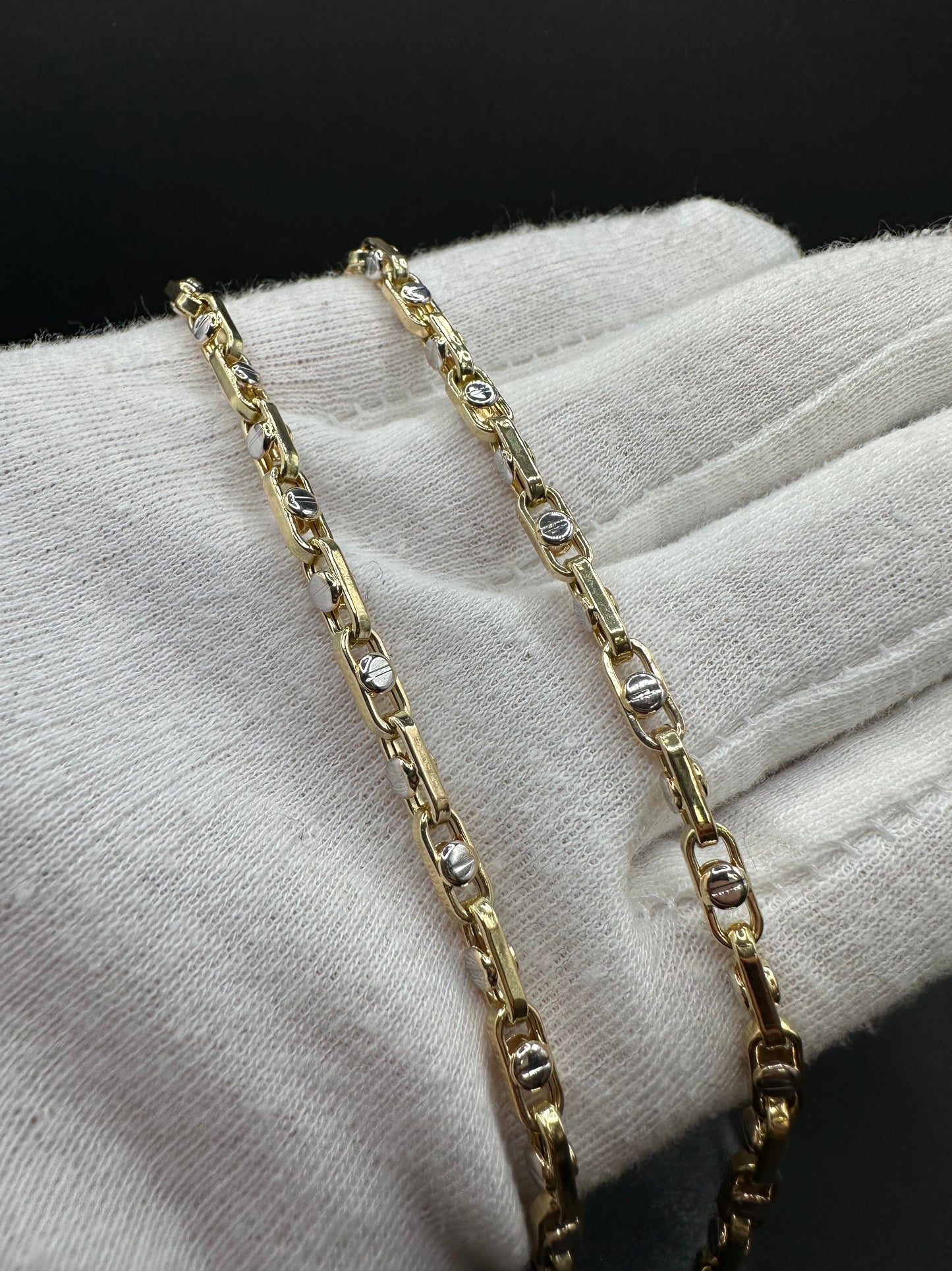 14K Gouden Bicolor Monte Carlo Ketting – 65 cm