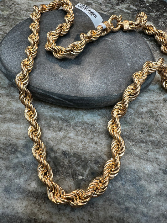 18K Roze Gouden Rope Chain – 62 cm