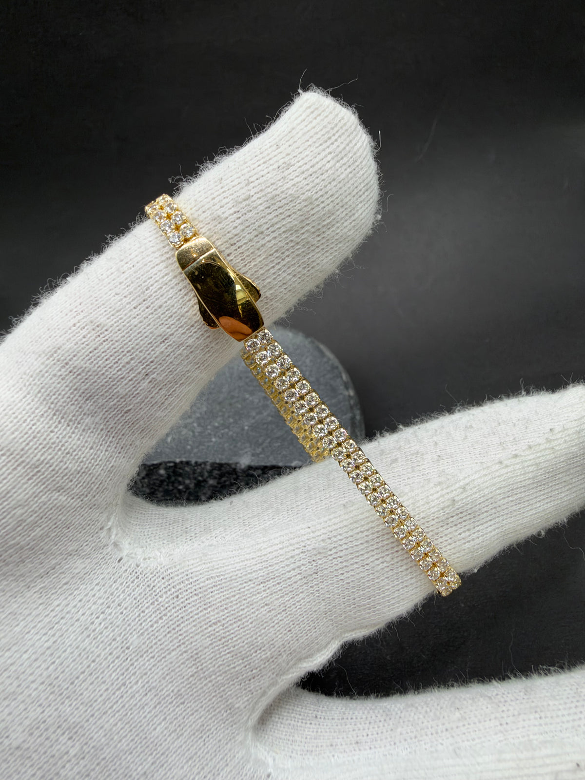 14K Gouden Dubbele Tennisarmband met Zirkonia – 3,7 mm