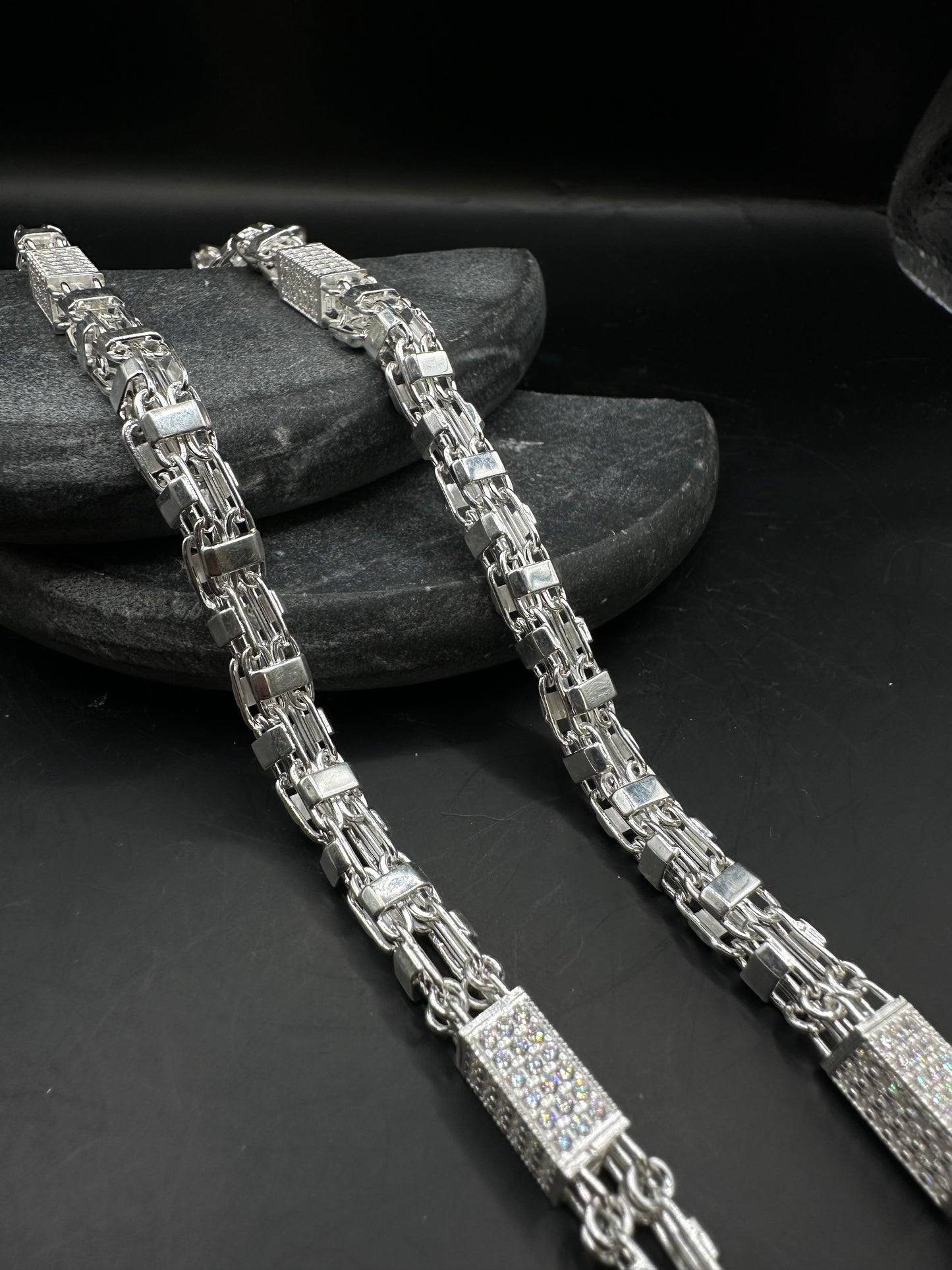 925 Zilveren Iced Magnum Ketting – 70 cm