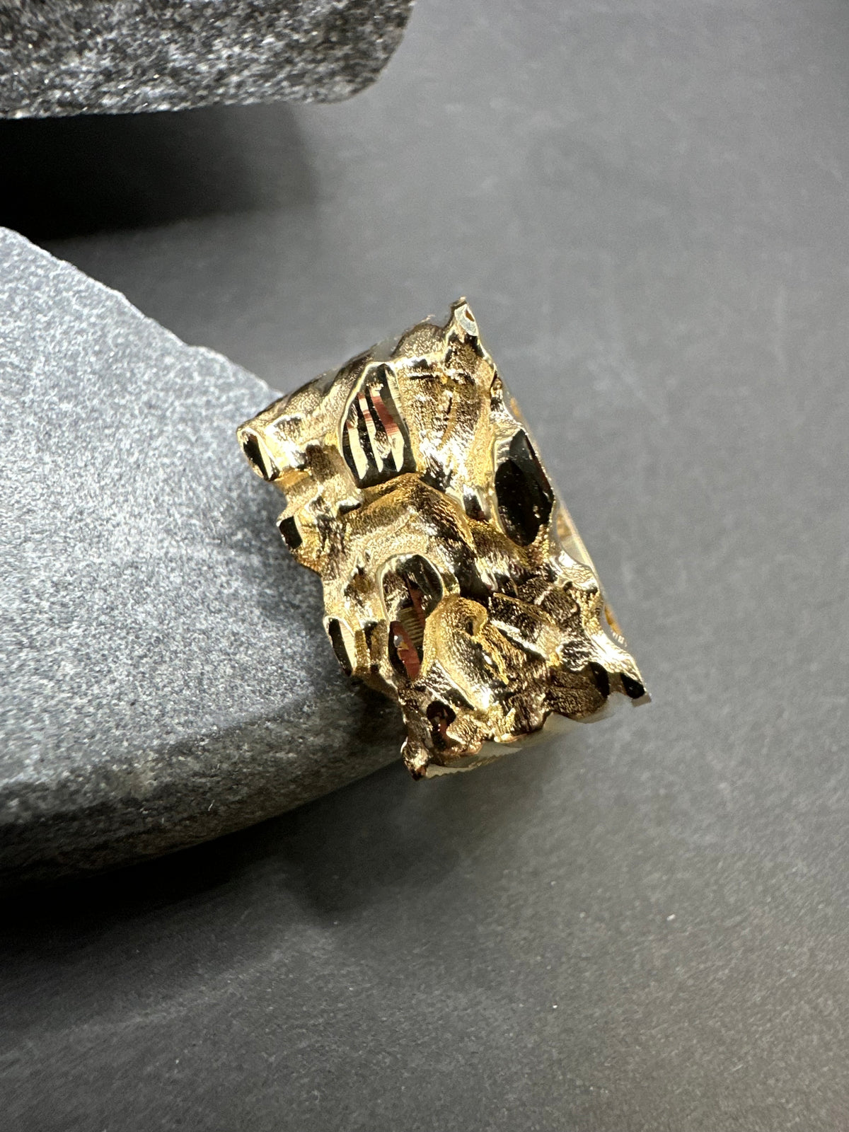 18K Gouden Piet Piet Ring – 11 mm Breed | Diamond cut