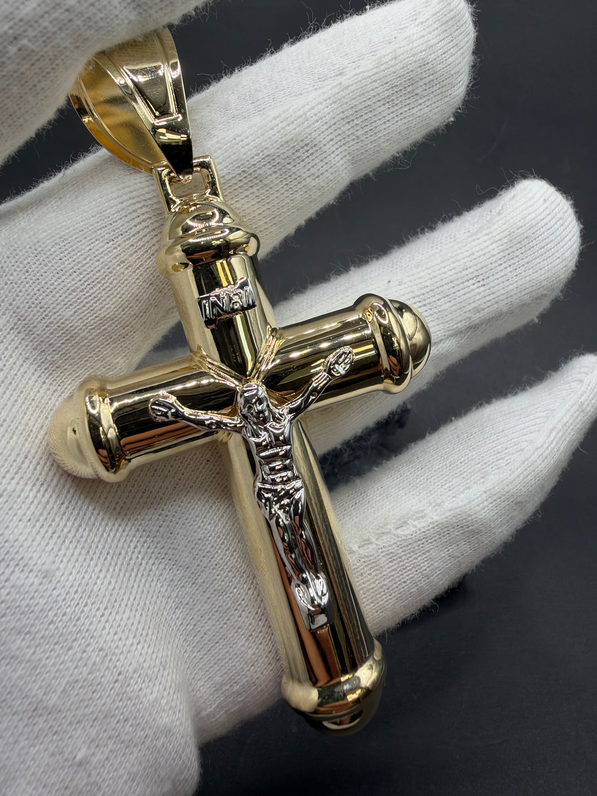 14K Gouden XL Kruishanger – 51 mm x 83 mm