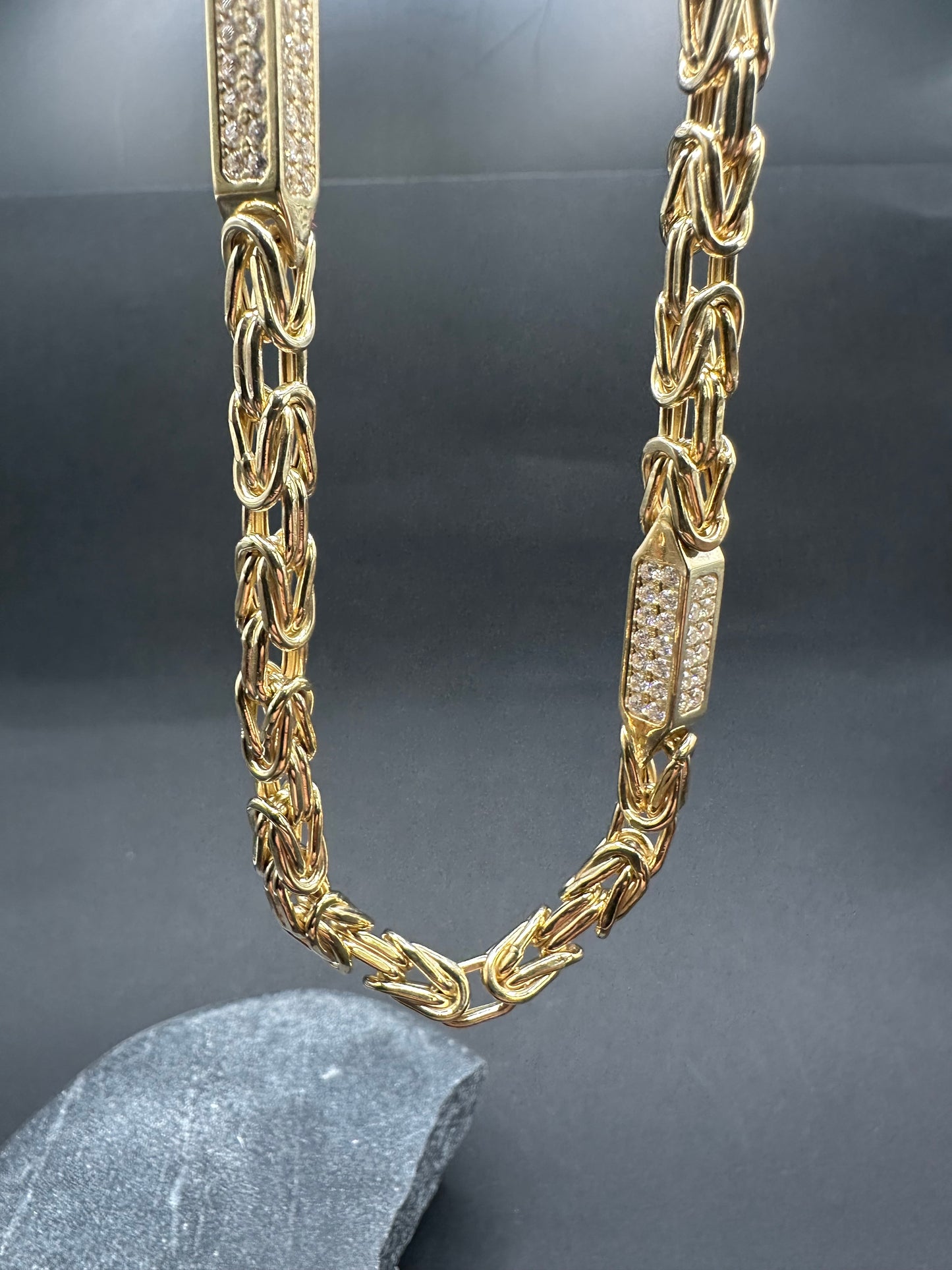 14K Gouden Iced Koningsketting met Zirkonia – 60 cm