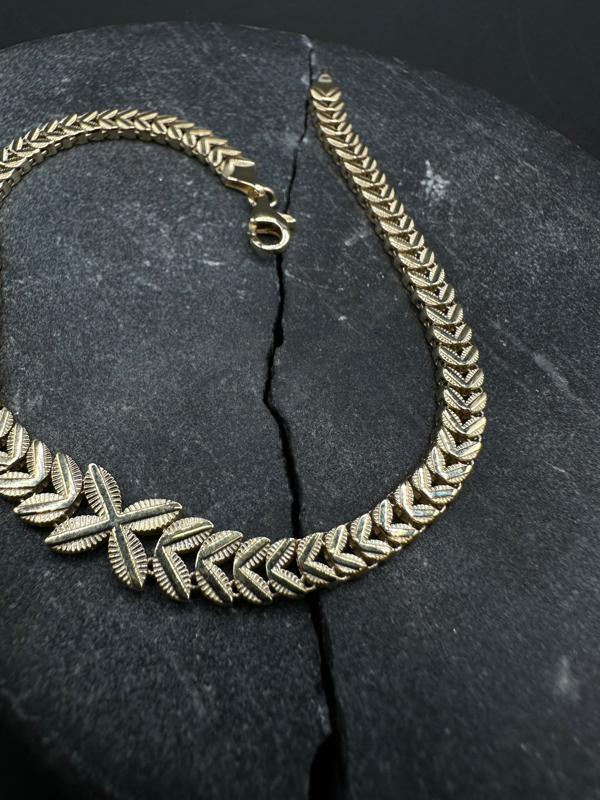 14K Gouden Elegante Armband met Diamond Cut – 19 cm