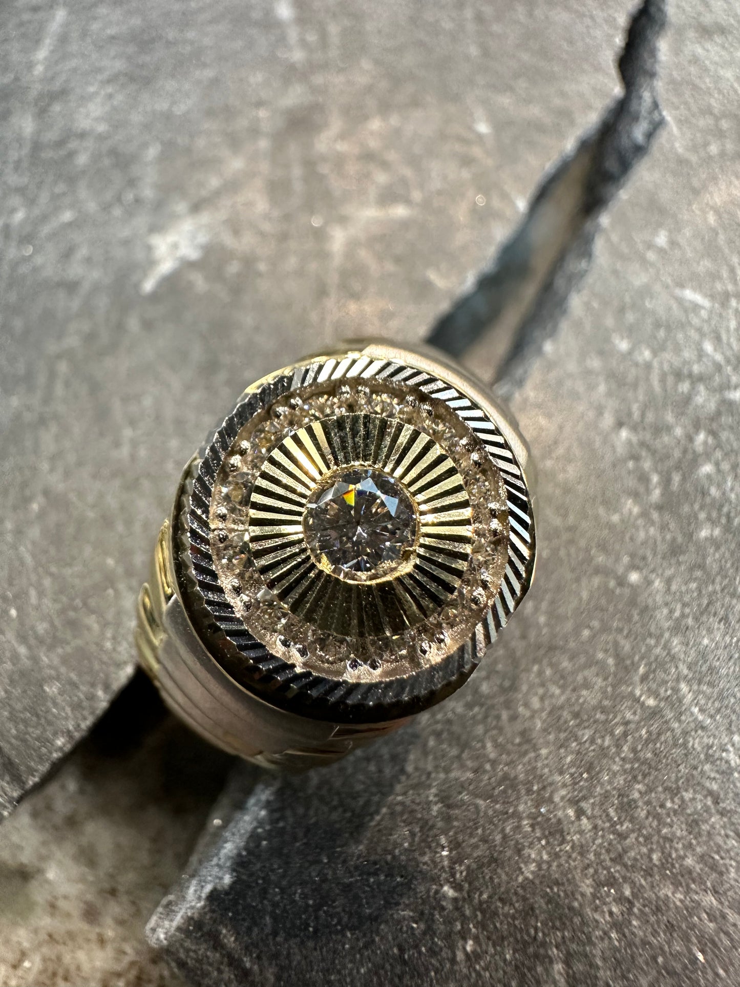 Prachtige 14K Gouden Bicolor Ring met Zirkonia – Maat 19,5 | Luxe & Elegant
