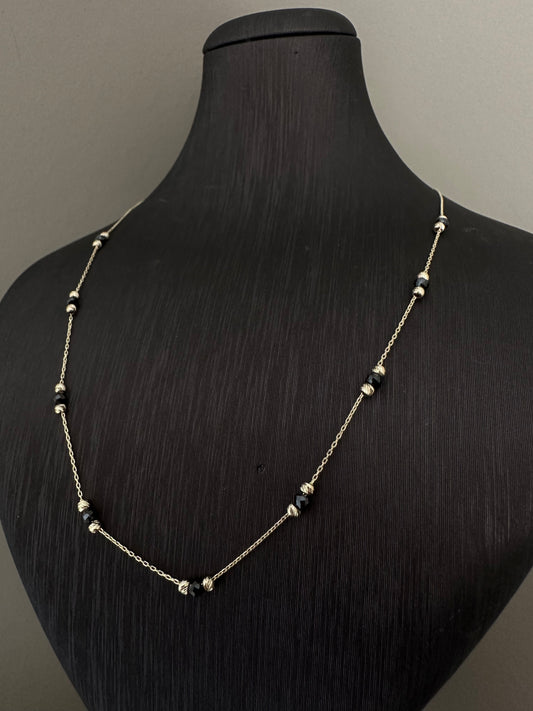 14K Gouden Ketting met Onyx Stenen