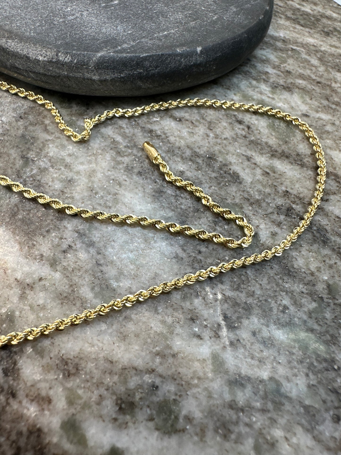 Prachtige 14K Gouden Rope Chain – 65 cm | 2,1 mm | Subtiel & Elegant