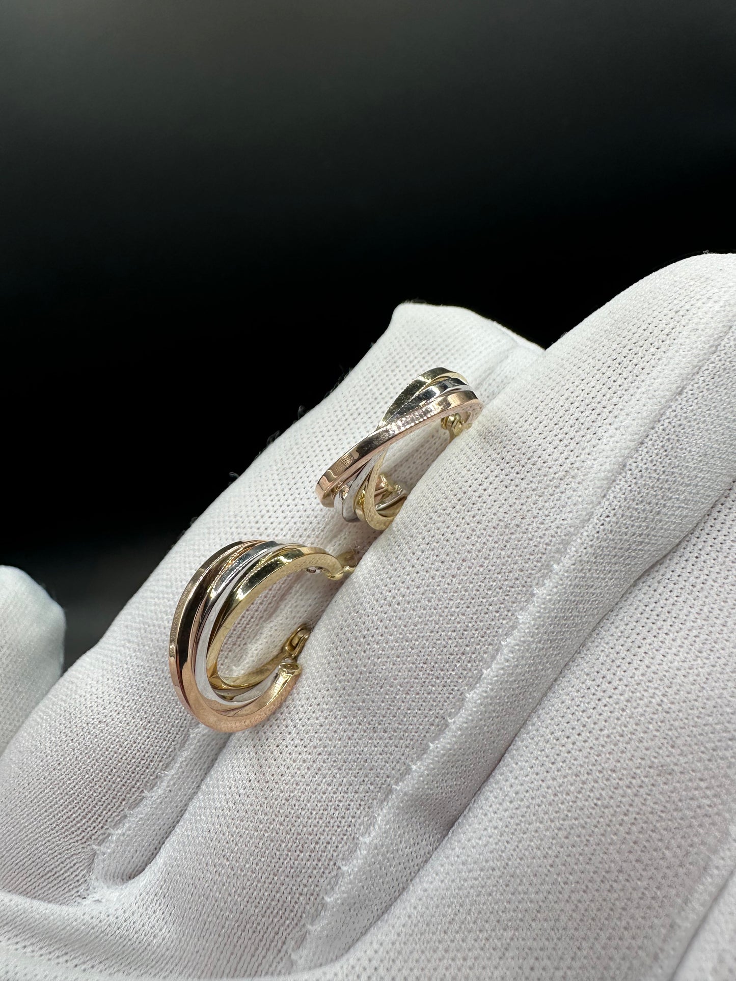14K Gouden Tricolor Oorbellen – 16,4 mm